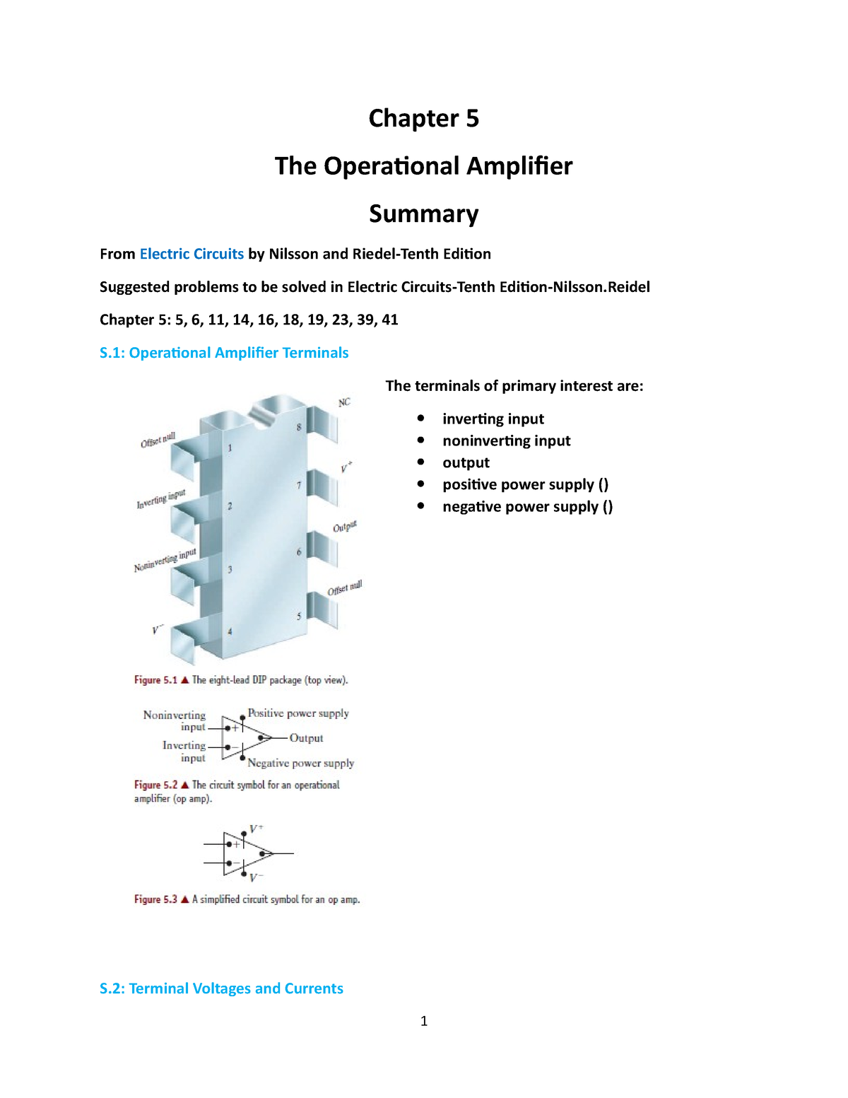 EECE290-Chapter 5-Summary And Solved Problems - Chapter 5 The ...