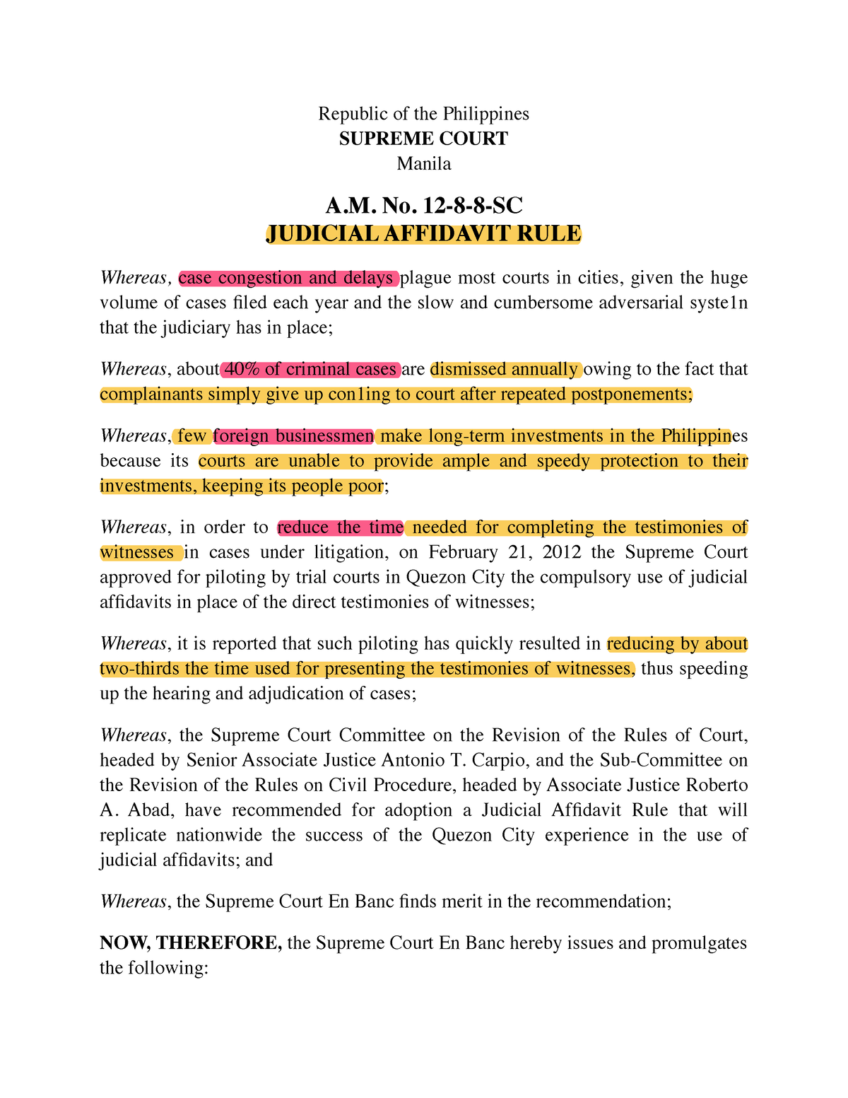 Judicial Affidavit Rule - Republic Of The Philippines SUPREME COURT ...