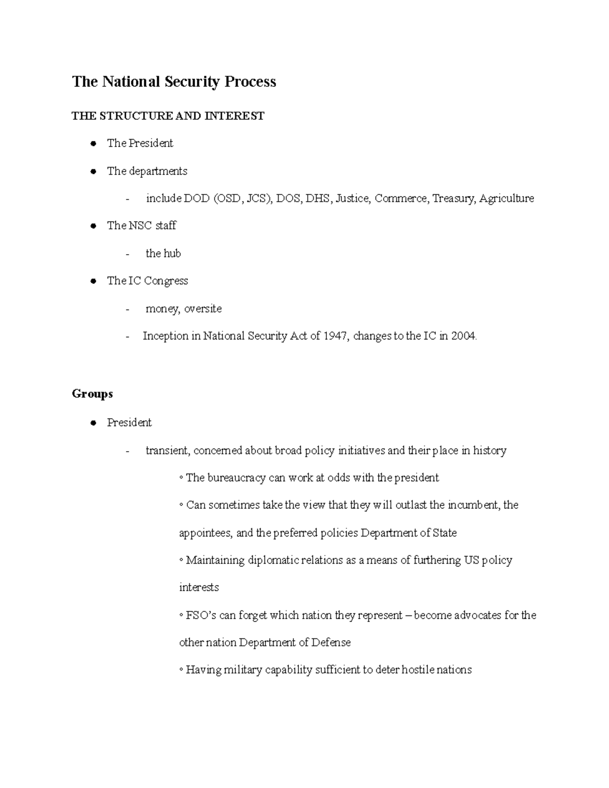 The National Security Process-govt-380-lecture-notes - The National ...