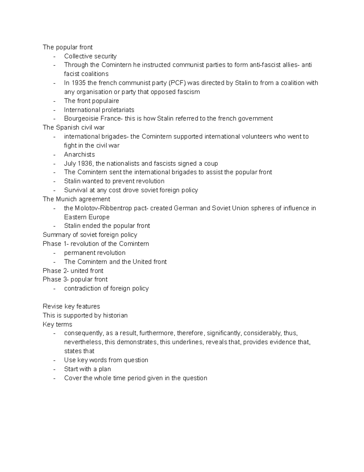 The popular front - history notes - The popular front - Collective ...