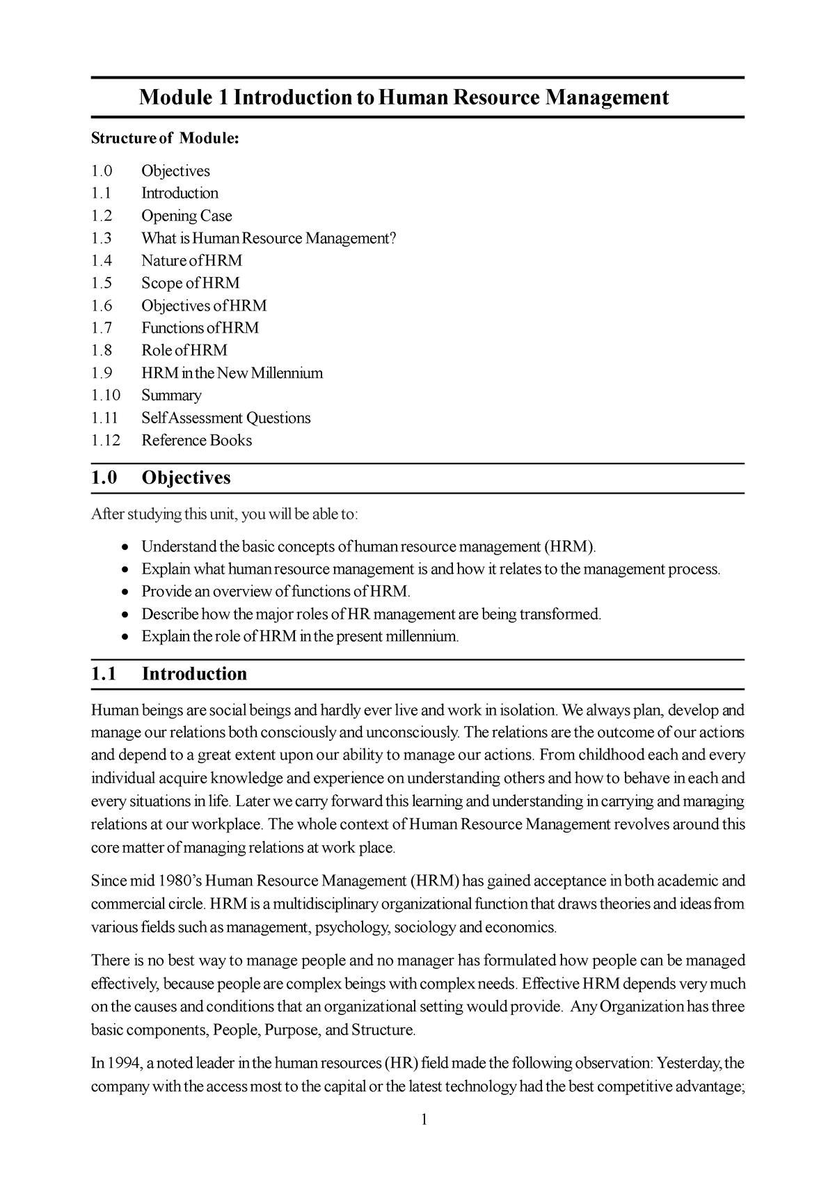 HRM Module 1 - VTU HRM Documentation - Module 1 Introduction To Human ...