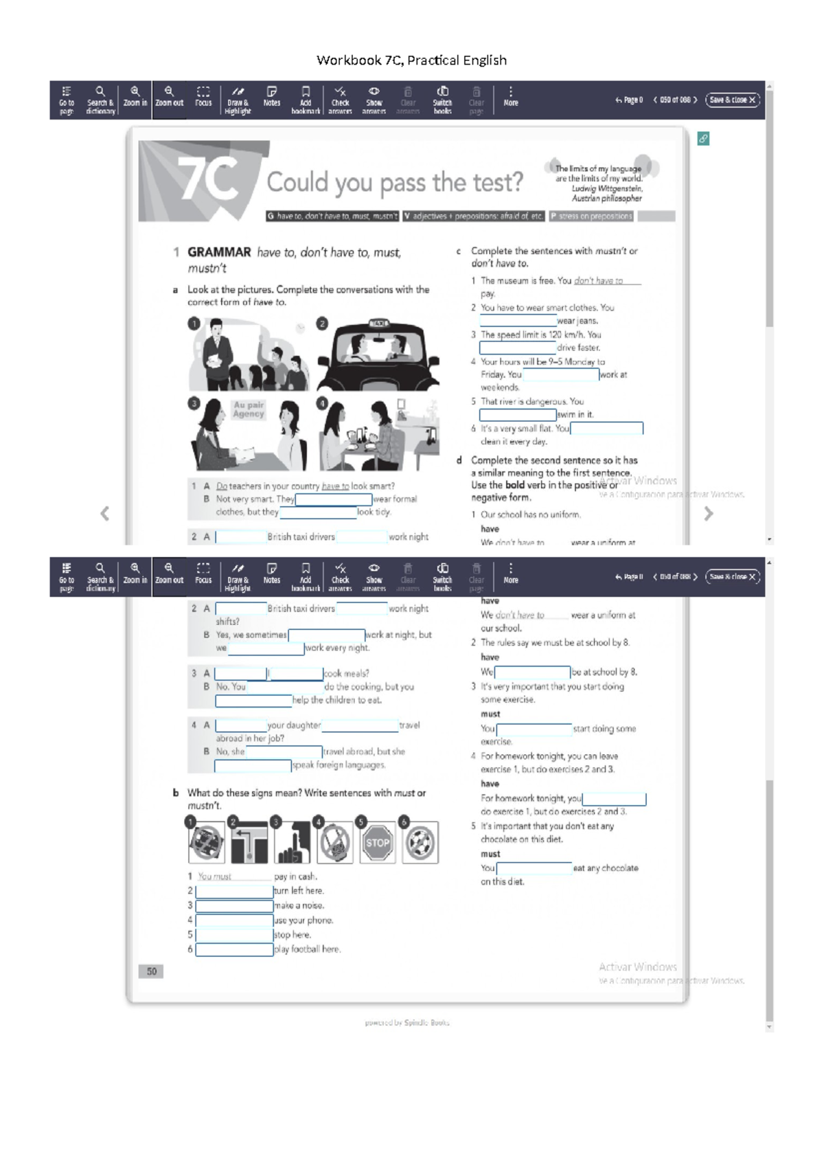 Workbook 7c, Practical - ingles - Studocu