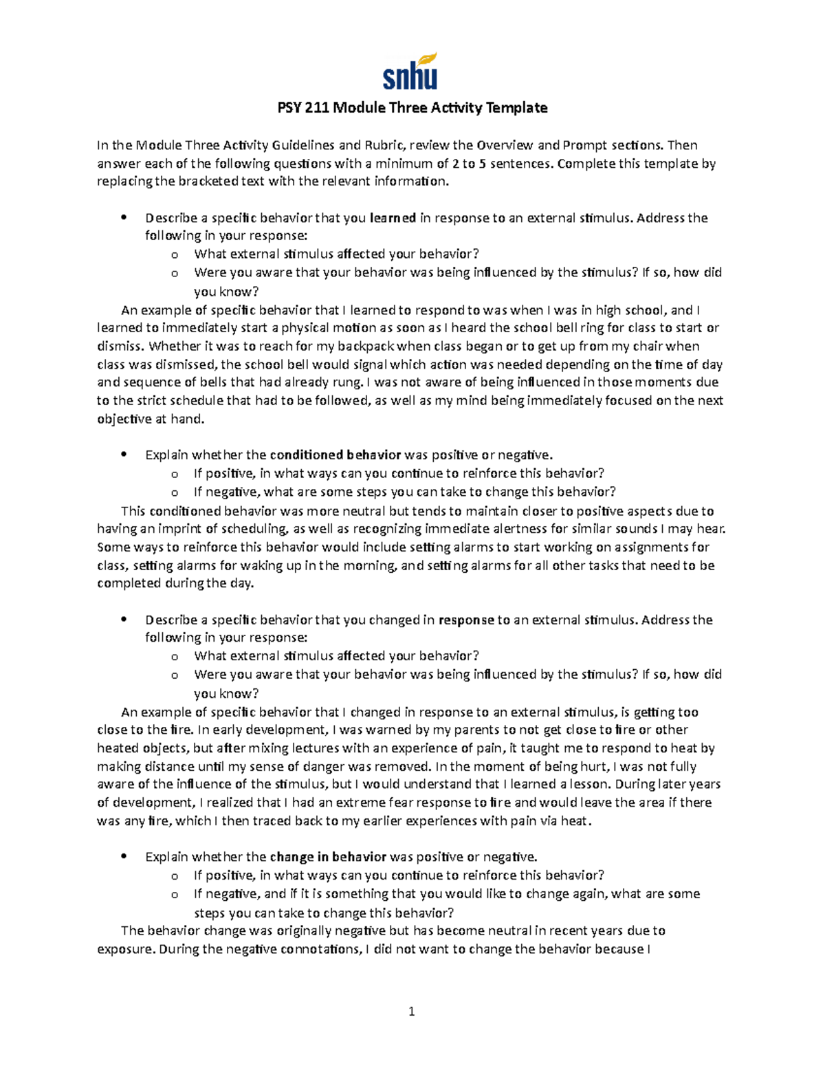 3 2 Activity Journal Assignment For Module Three PSY 211 Module