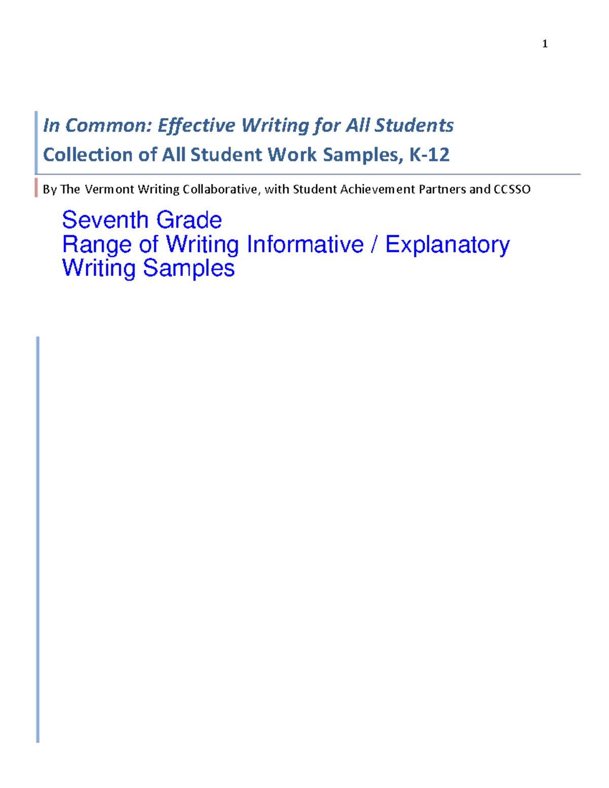 7 W2 range of writing - Love English - ! 