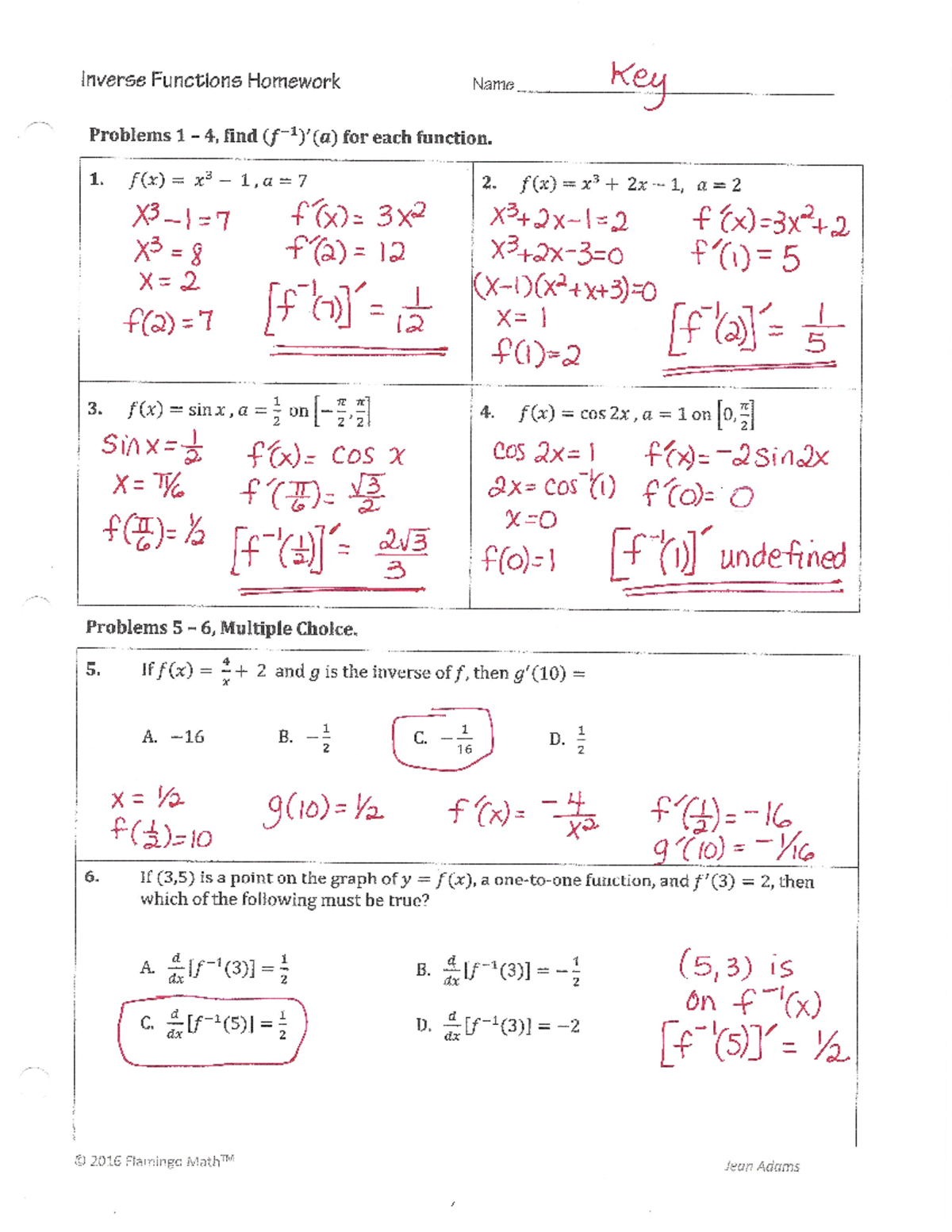 10 Inverse Functions HW - Mac 2311c - Studocu