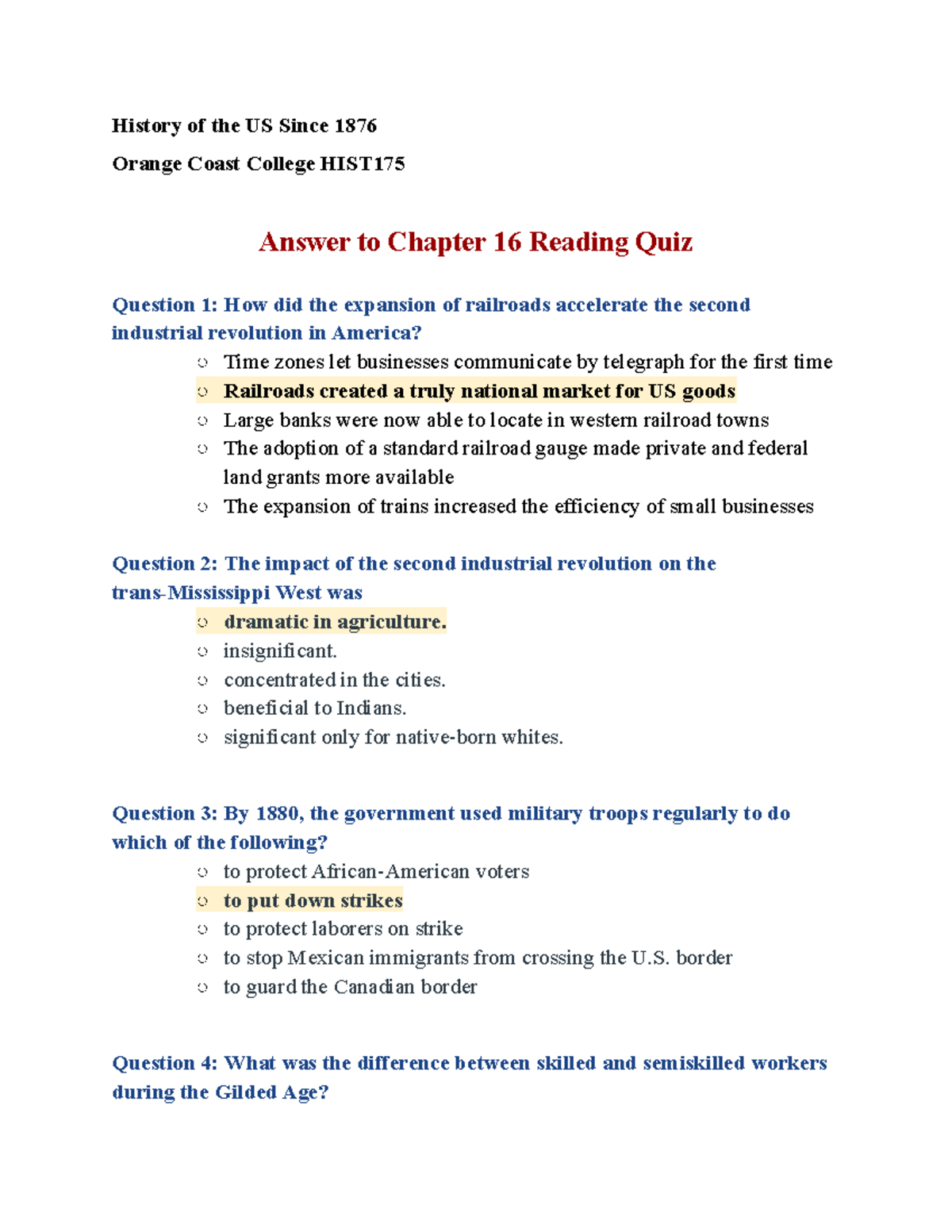 Chapter 16 Reading Quiz - History Of The US Since 1876 Orange Coast ...