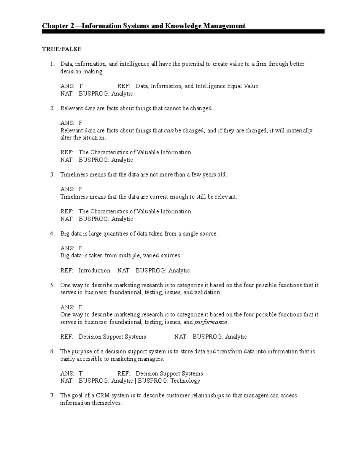 Exam 20 September 2019 Questions And Answers Chapter 2 Information Systems And Knowledge Exam 20 September 2019 Questions And Answers Chapter 2 Information Systems And Knowledge