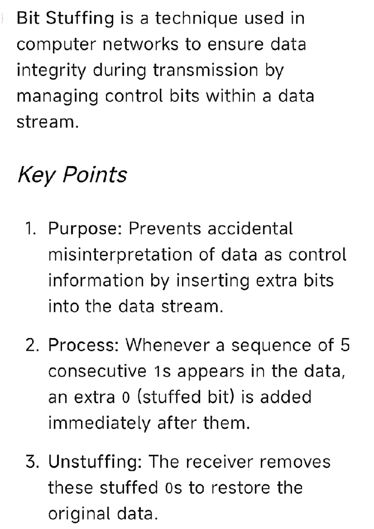 CN - Cn lab description - Bit Stuffing is a technique used in computer ...
