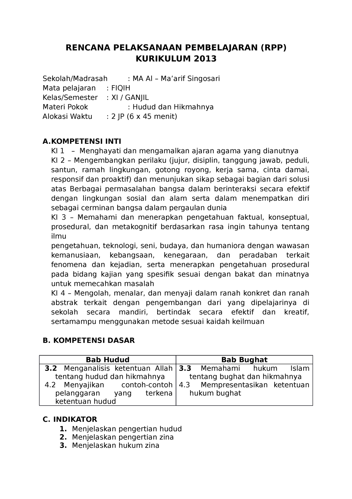 Rencana Pembelajaraan - RENCANA PELAKSANAAN PEMBELAJARAN (RPP ...