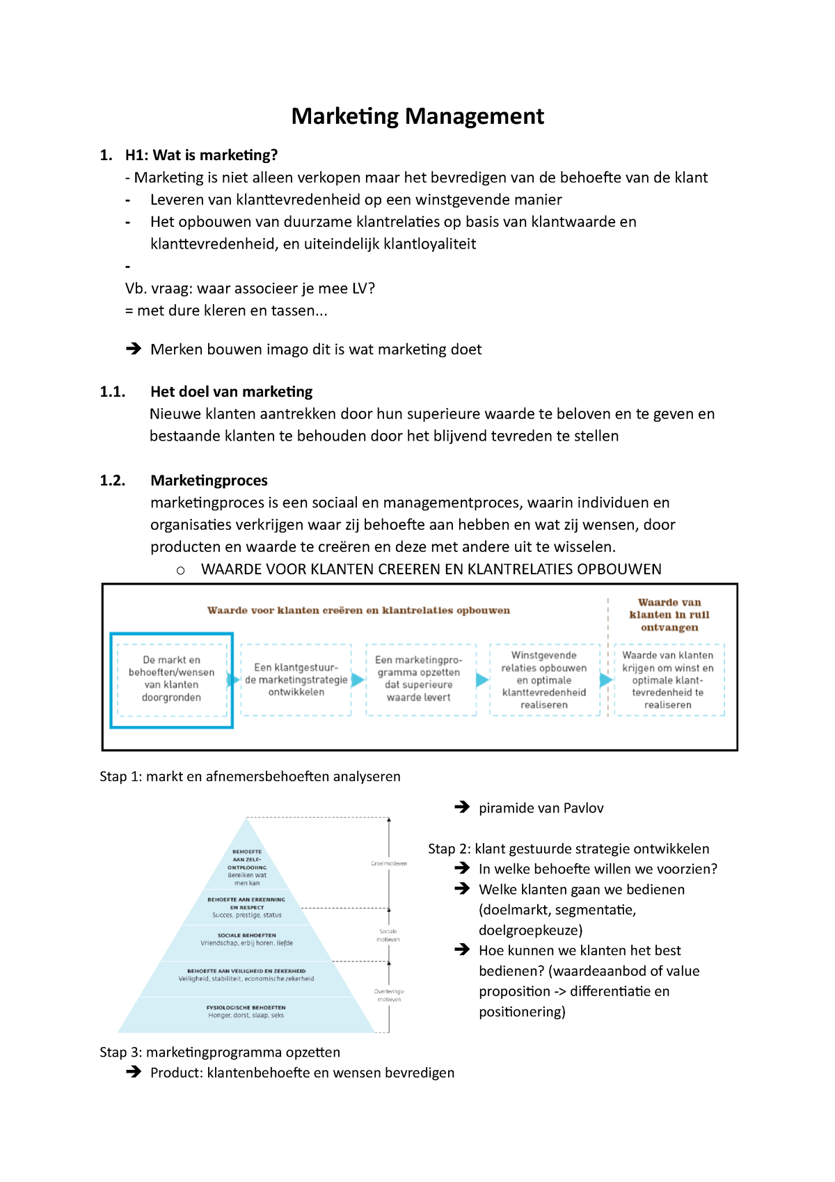 Marketing - Hoofdstuk 1 - Marketing Management 1. H1: Wat Is Marketing ...