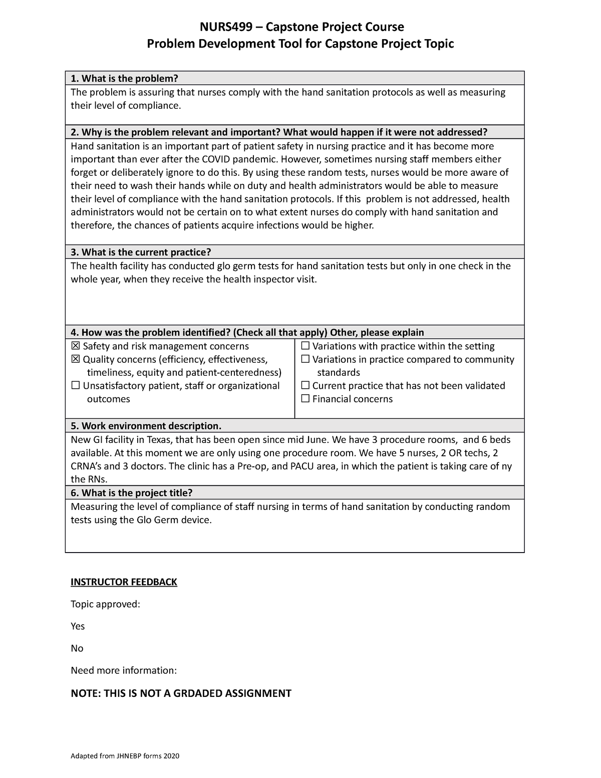 how to write statement of the problem in capstone project