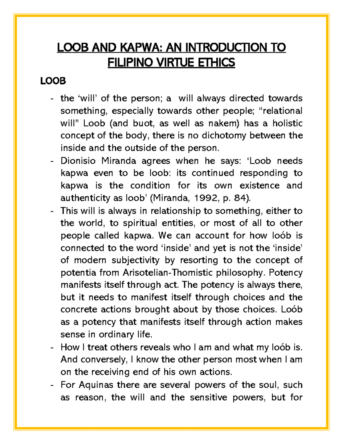Loob-and-kapwa - LOOB AND KAPWA: AN INTRODUCTION TO FILIPINO VIRTUE ...