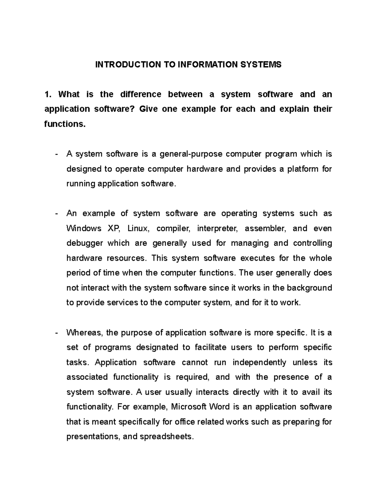 Introduction to Information System - INTRODUCTION TO INFORMATION ...