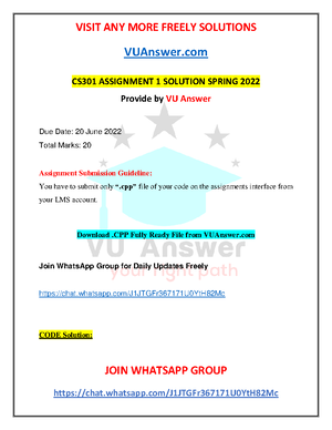 cs301 assignment 2 solution 2023