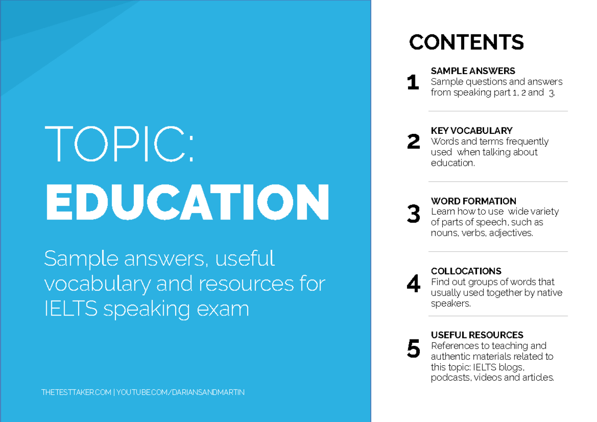 2 5368752550709300440 - CONTENTS TOPIC: EDUCATION Sample answers ...