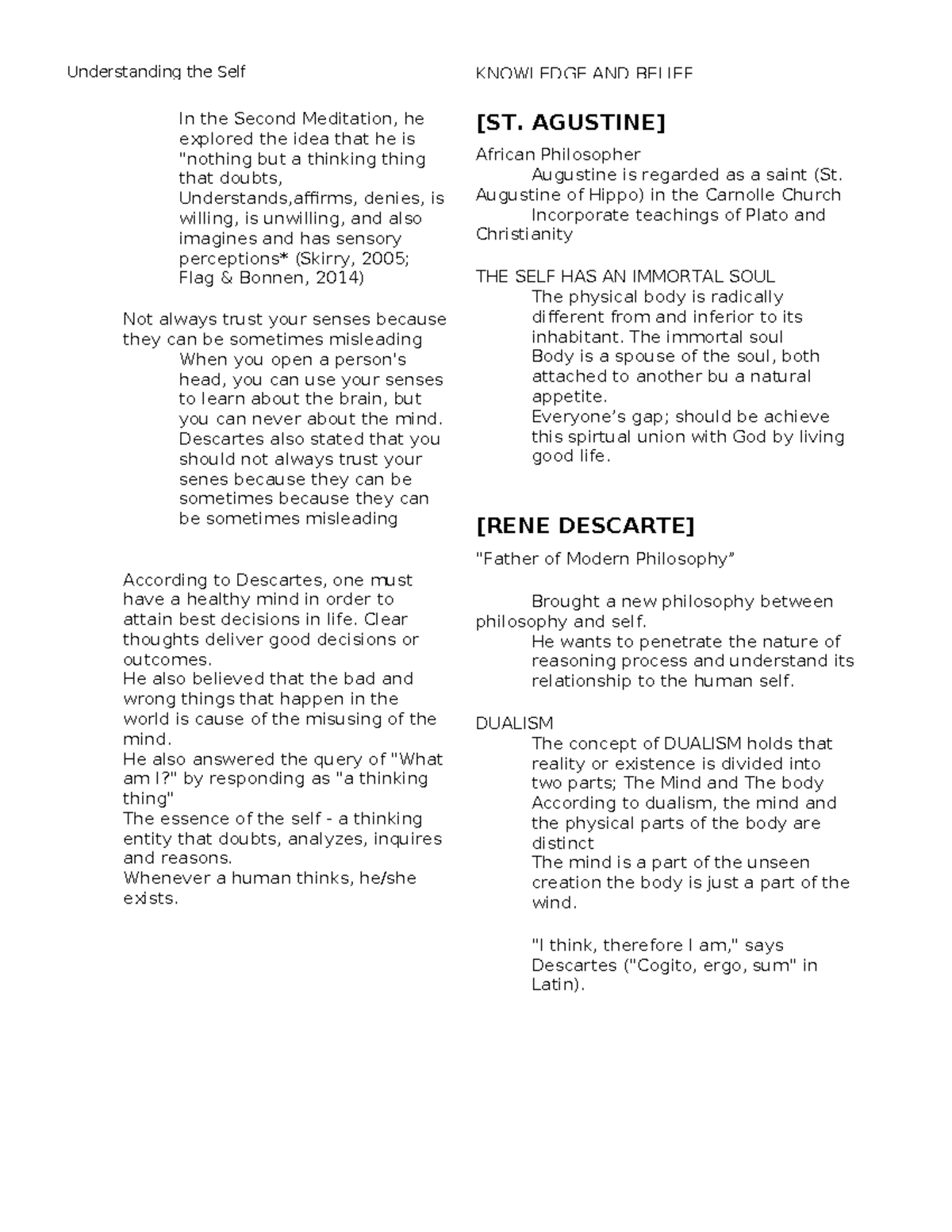 Module 1 Philosophical Perspective Understanding The Self Module 1