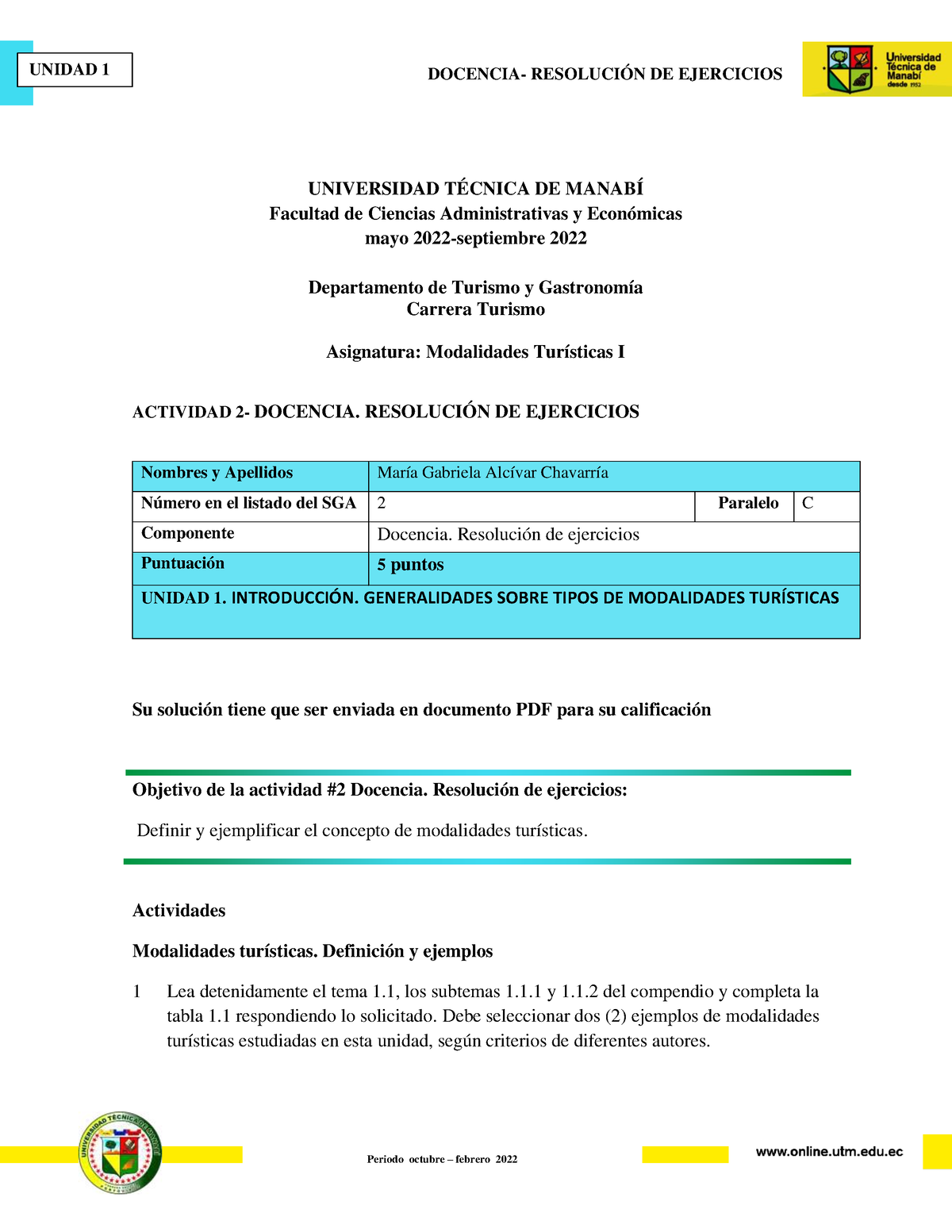 Actividad De Docencia# 1 MT I - DOCENCIA- RESOLUCIÓN DE EJERCICIOS ...