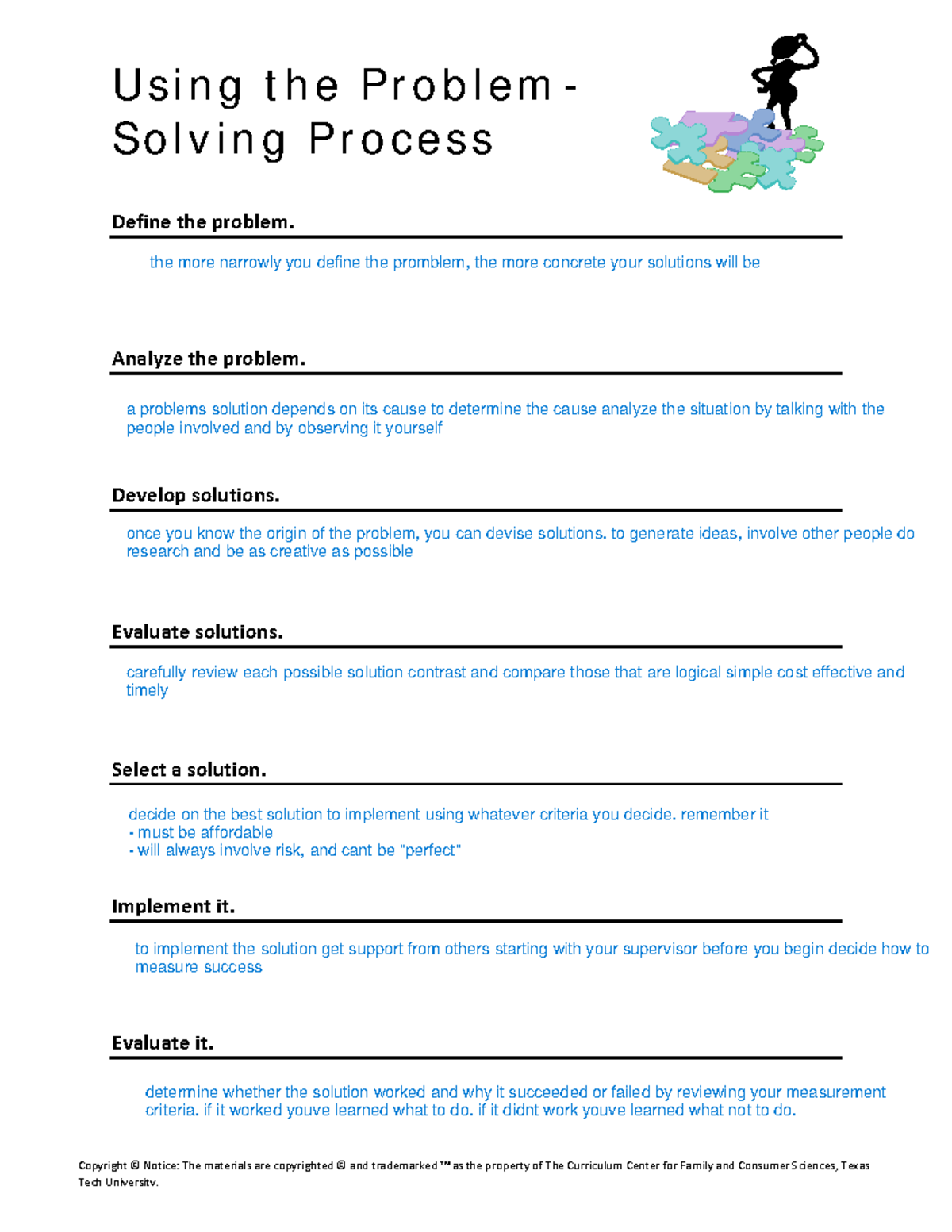 Using the Problem Solving Process 1803,1830 - Using the Problem ...