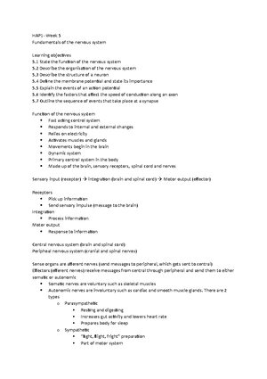 HAP- Semester 1 - HAP quizz - Anatomy And Physiology Week 1 ...
