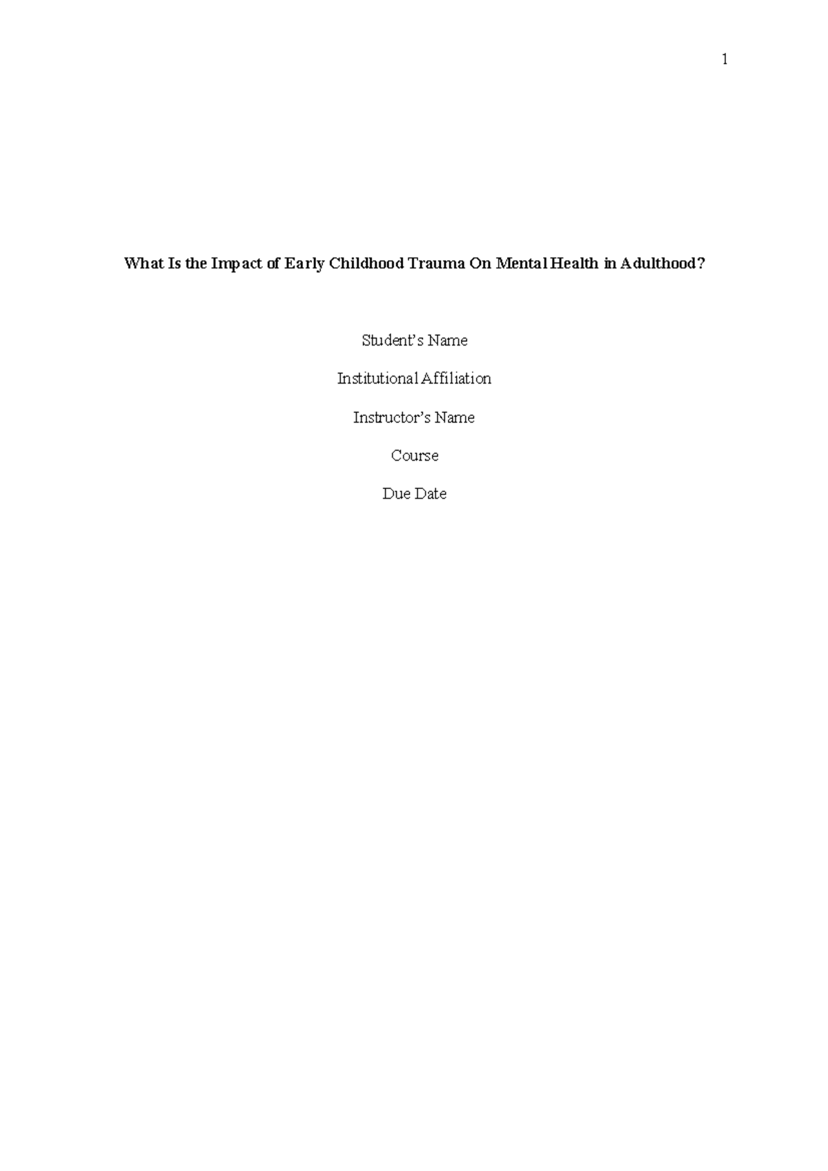 what-is-the-impact-of-early-childhood-trauma-on-mental-health-in