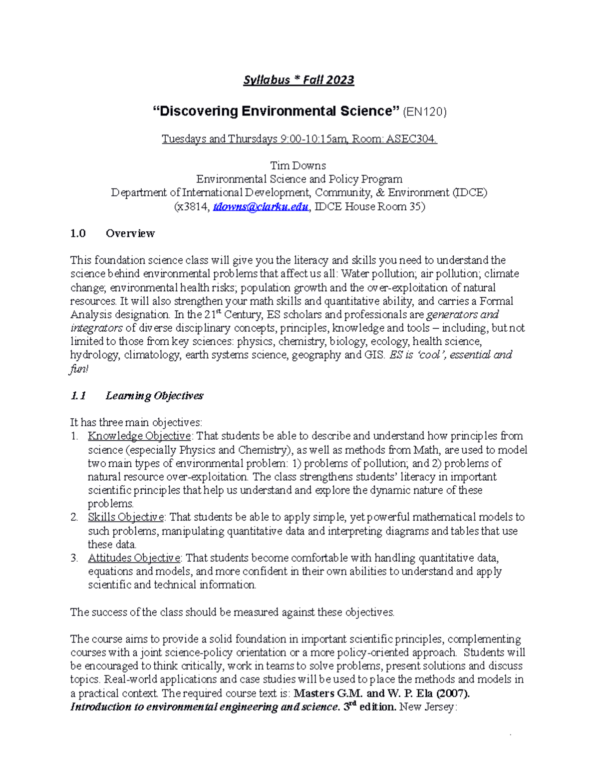 EN120 Syllabus Fall 2023 - Syllabus * Fall 2023 “Discovering ...