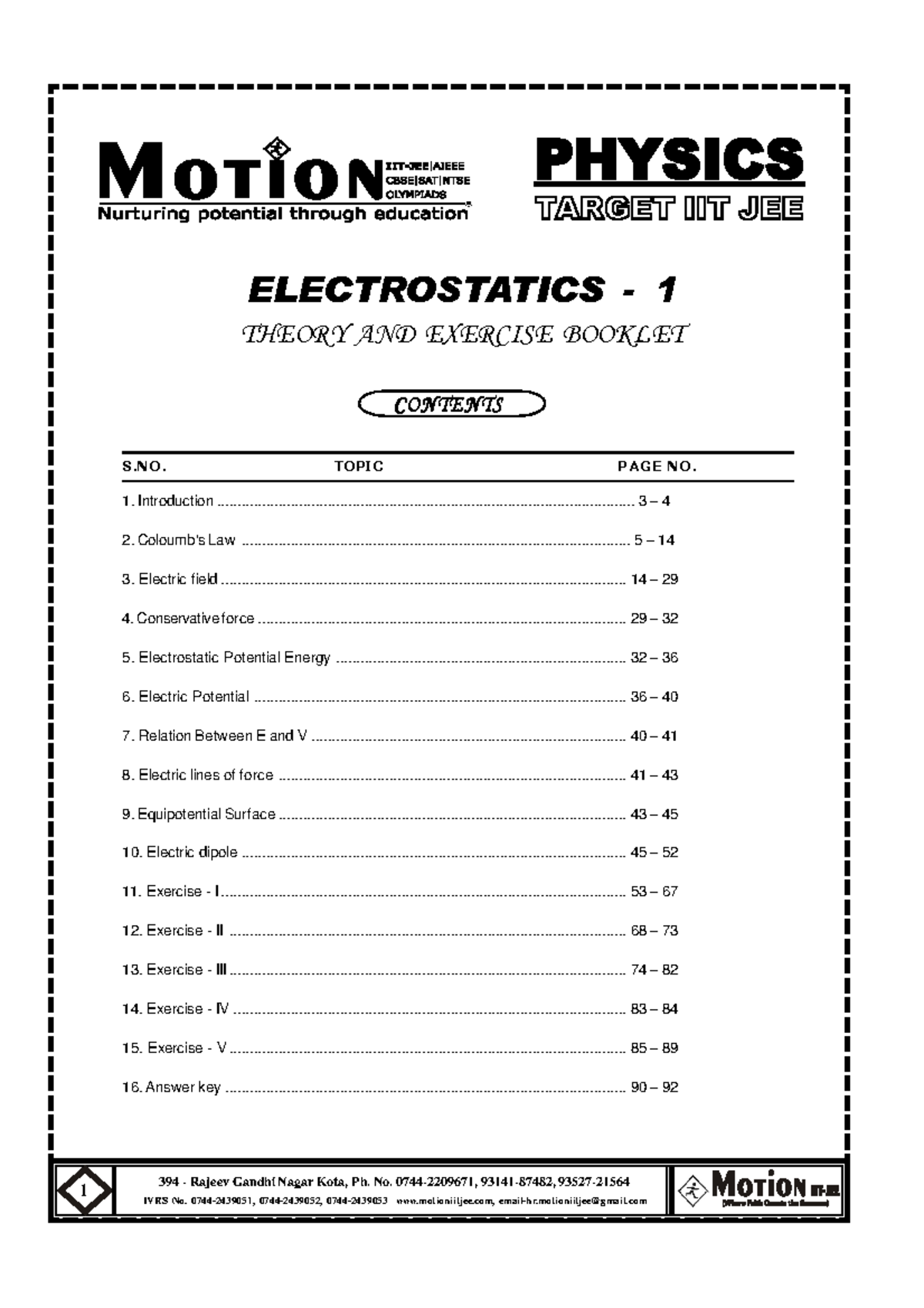 Electrostatics 1 - Lecture Notes 1-5 - 1 - Studocu