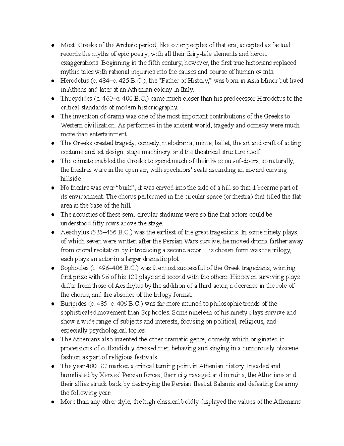 CSTU101 ch.8 notes - Most Greeks of the Archaic period, like other ...