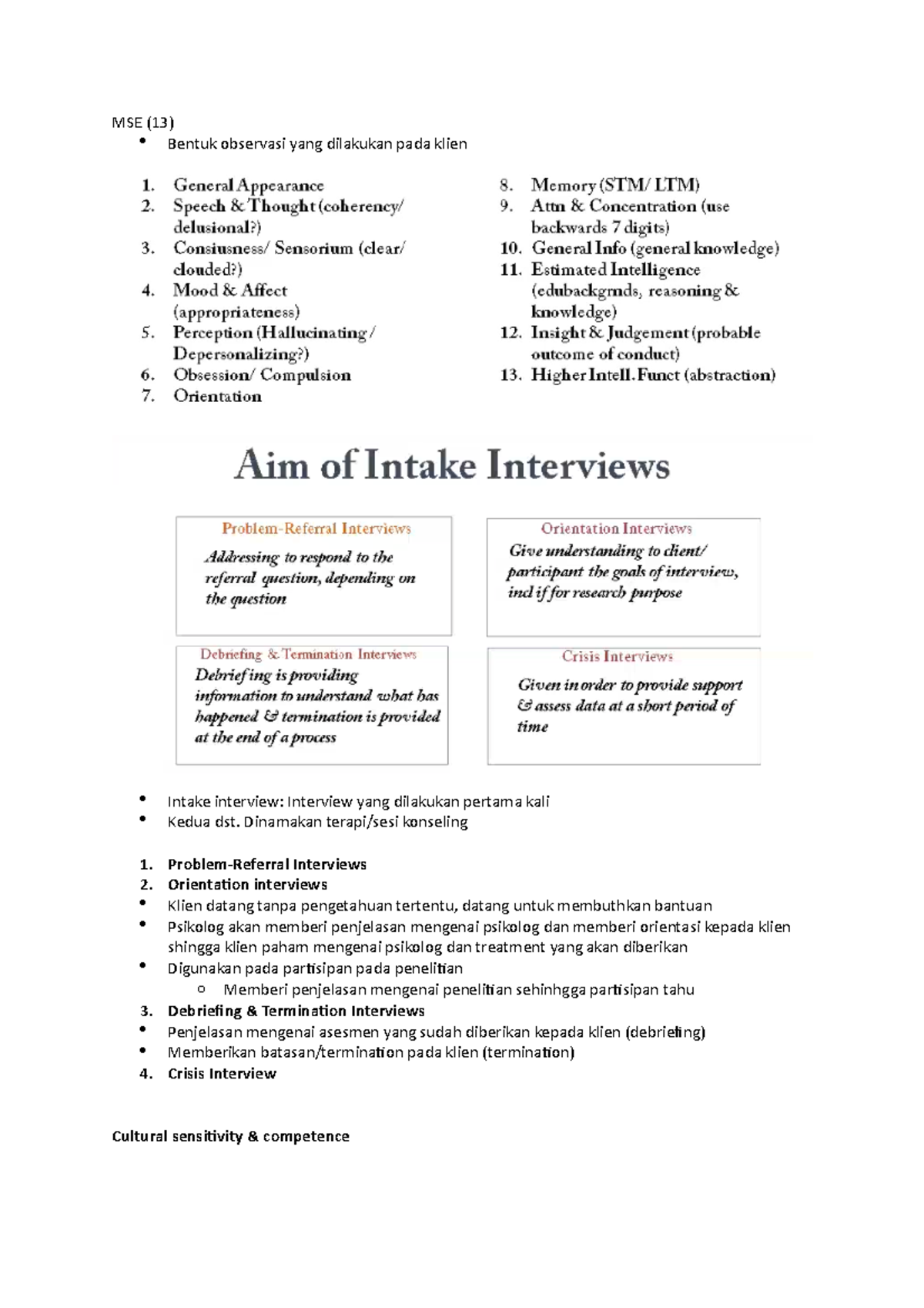 Teknik Wawancara - MSE (13) Bentuk observasi yang dilakukan pada klien ...