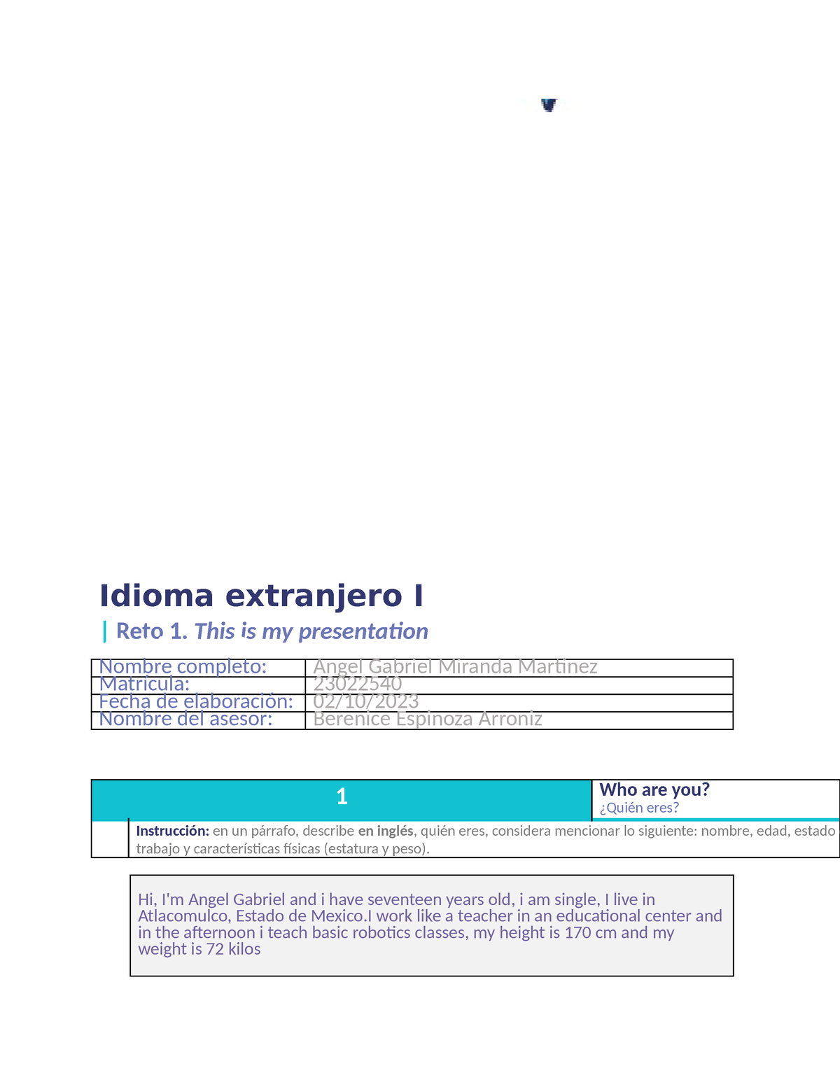 assignment 1 questionnaire u1 uveg idioma extranjero i