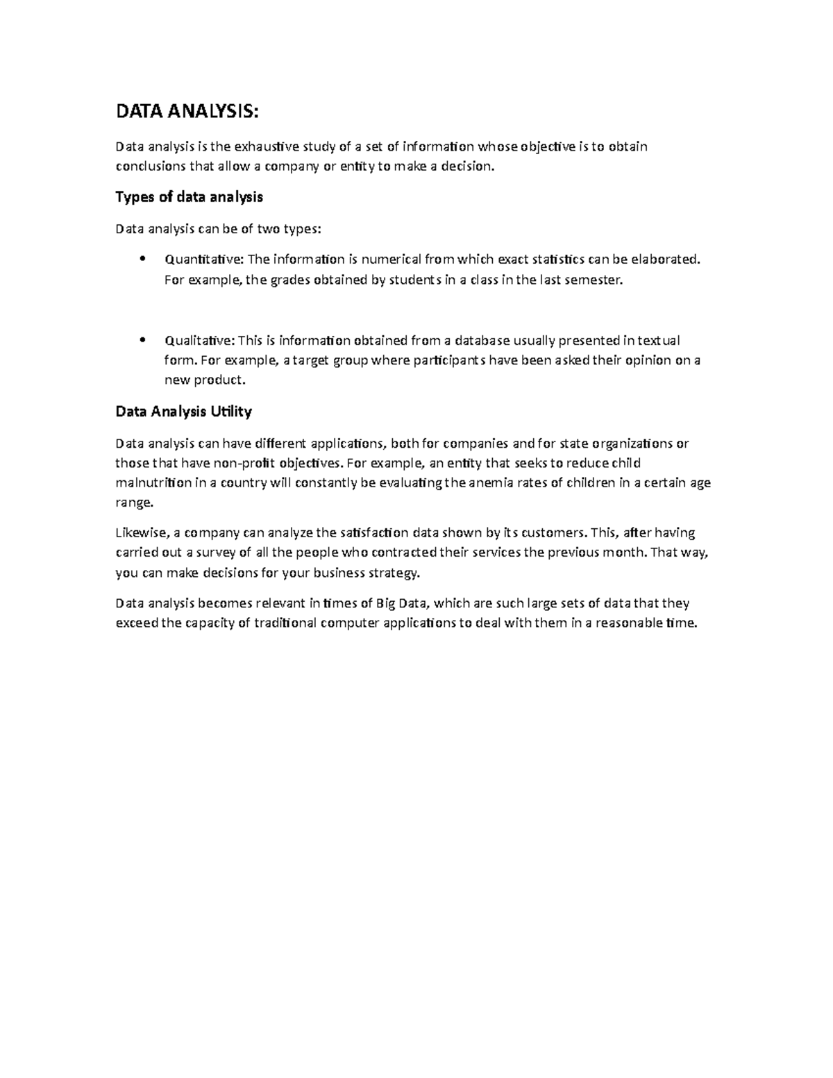 DATA Analysis DATA ANALYSIS Data analysis is the exhaustive study of