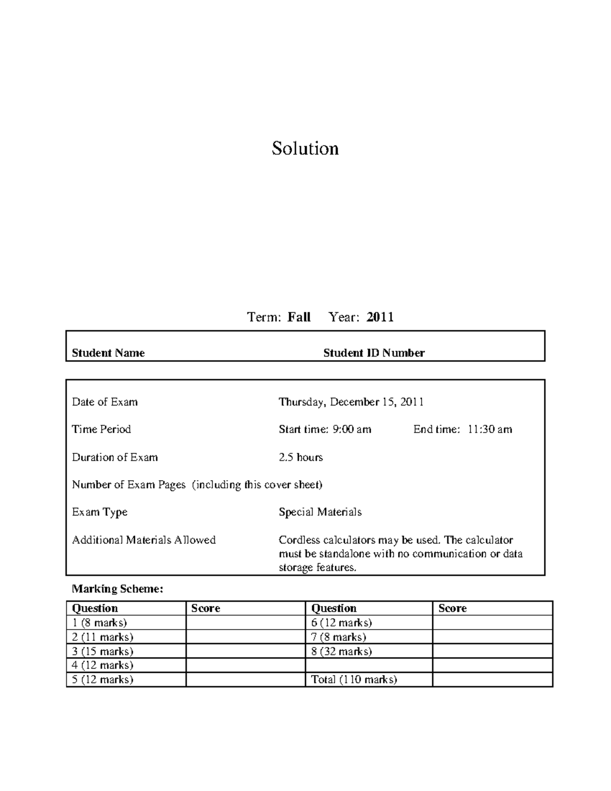 Final exam f2011 sample solution - Solution Term: Fall Year: 2011 ...