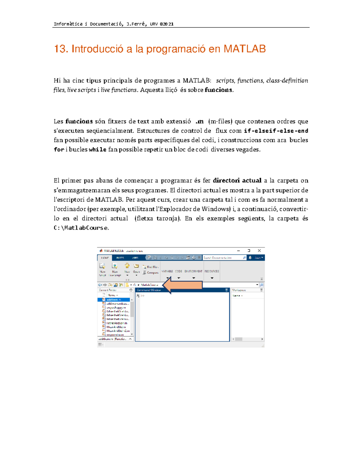 13. Introducció A La Programació En Matlab - 13. Introducció A La ...