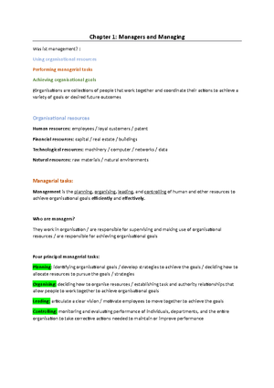 Summary Final Principles of Management - Principles of Management IM 1 ...