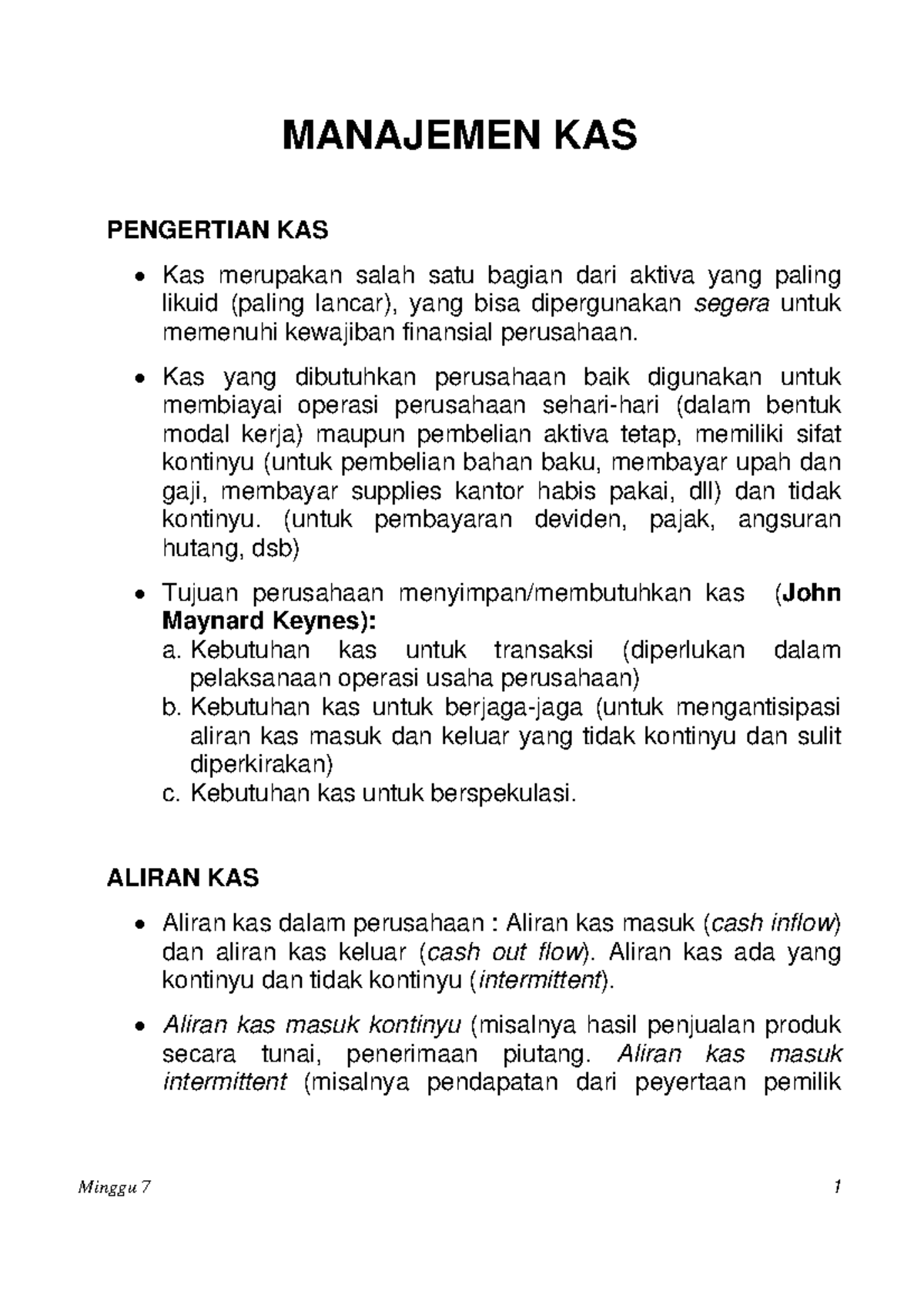 Manajemenkas Rangkuman manajemen kas MANAJEMEN KAS PENGERTIAN KAS