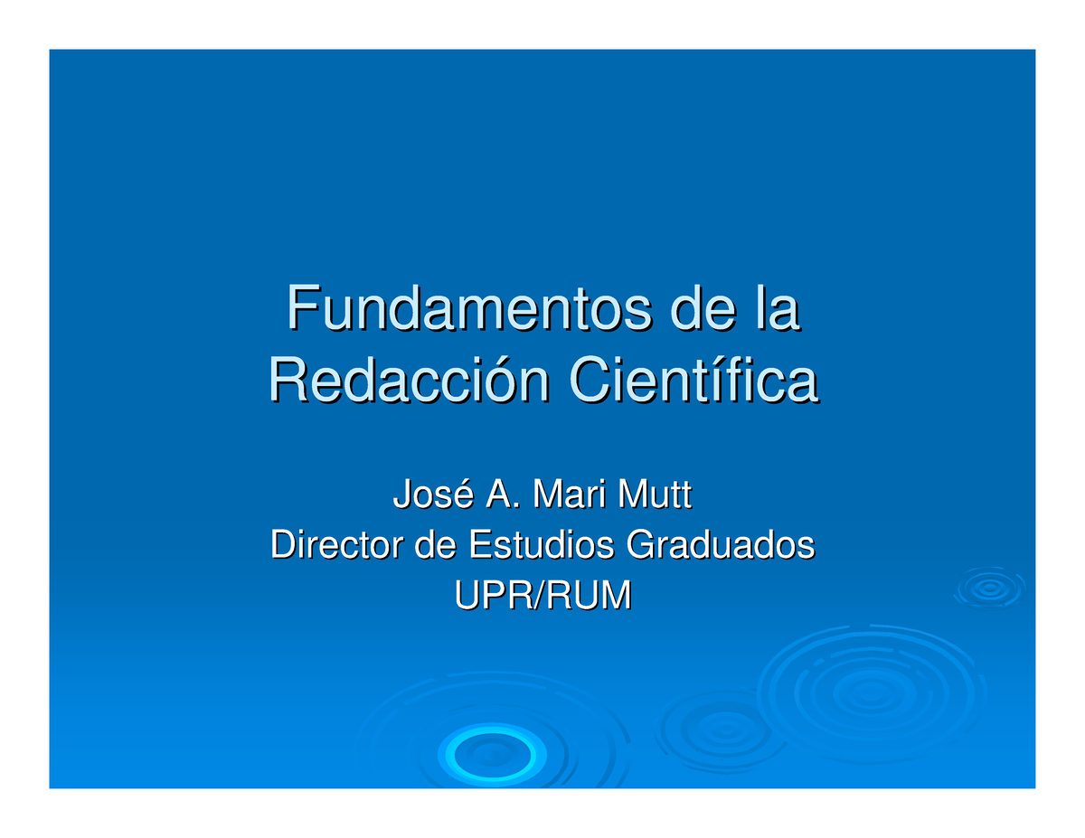 Fundamentos DE LA Redaccion Cientifica-2b - Fundamentos Fundamentos De ...