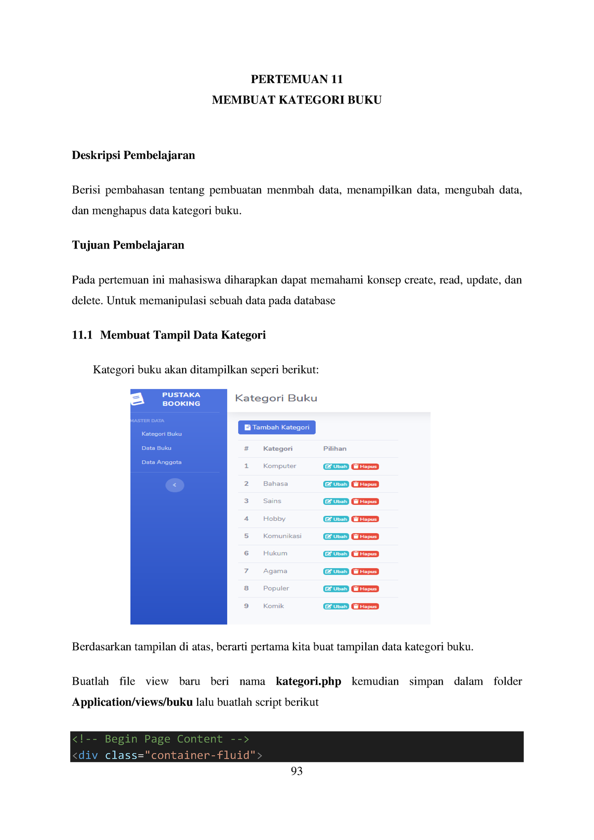 Modul Pemrograman Web II Bagian 11 Membuat Kategori Buku - PERTEMUAN 11 ...