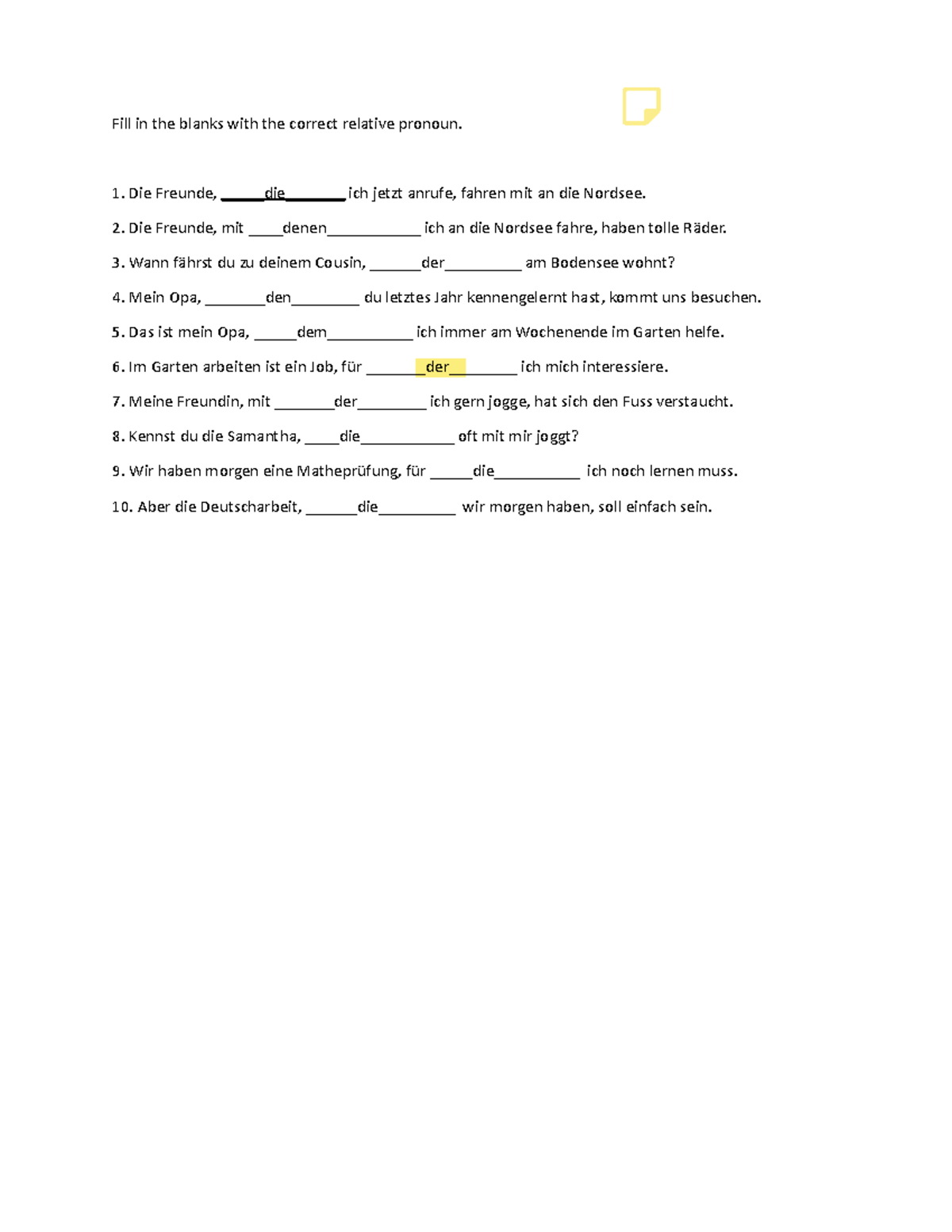 German 21 Relativsa tze B - WLGE.21 - UML - StuDocu Intended For Bill Nye Respiration Worksheet