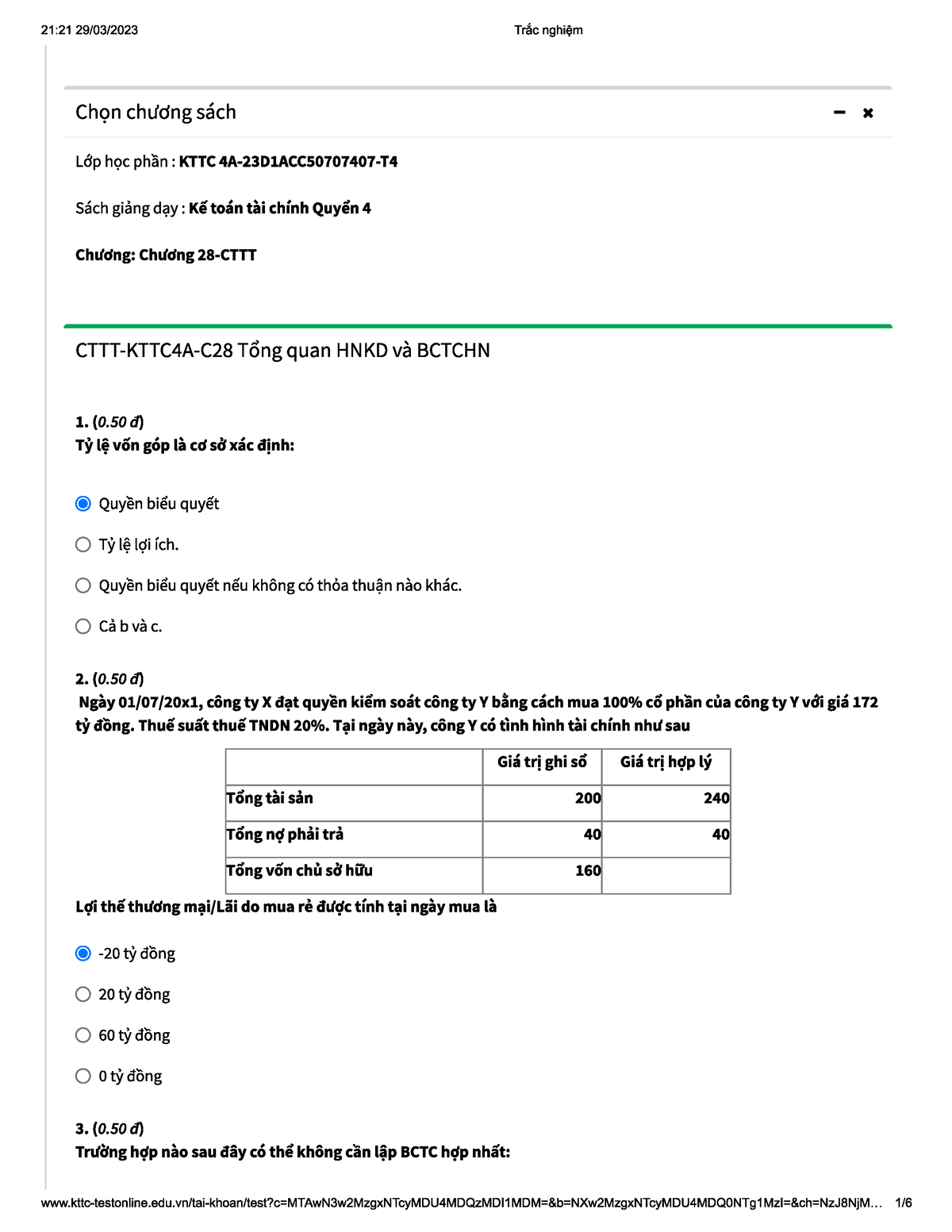 Testonline c28 - thầy Giáp - Kế Toán Tài Chính - Studocu