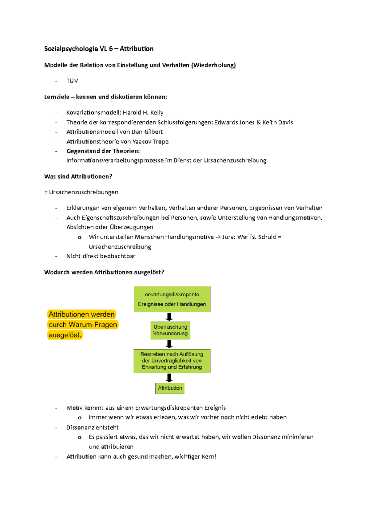 Sozialpsychologie Vorlesung 6 - Sozialpsychologie VL 6 – Attribution ...