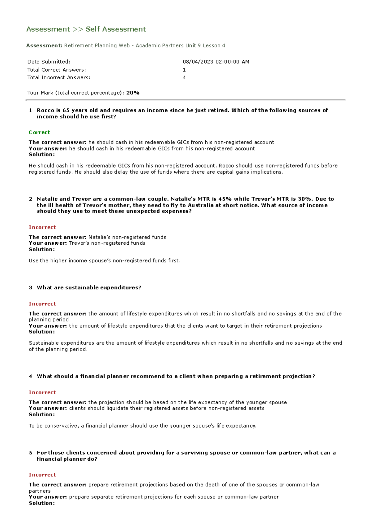Assessment 4 Unit 9 Assessment >> Self Assessment Assessment