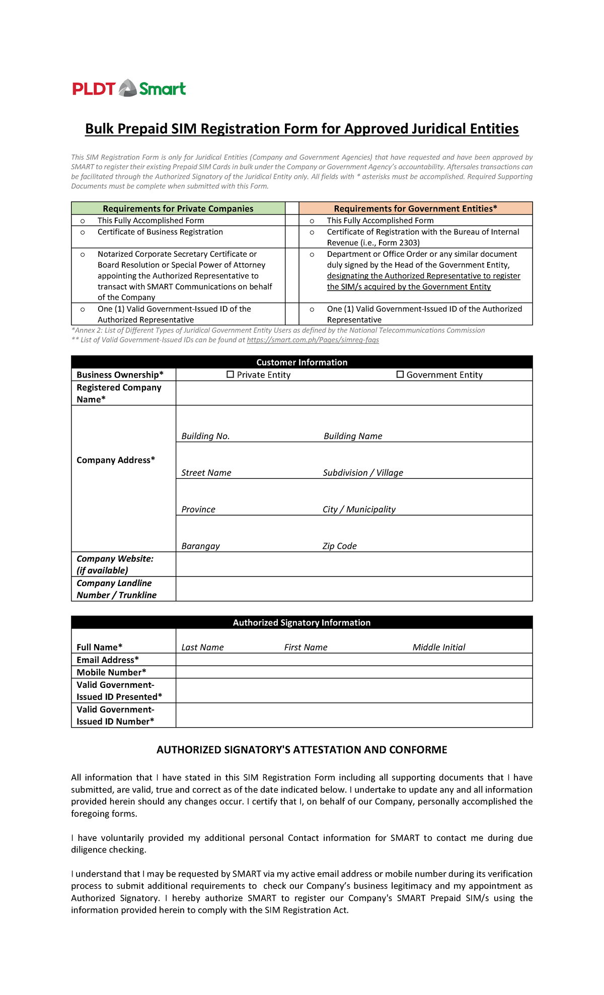 Sim Card Registration for Corporation - Bulk Prepaid SIM Registration ...