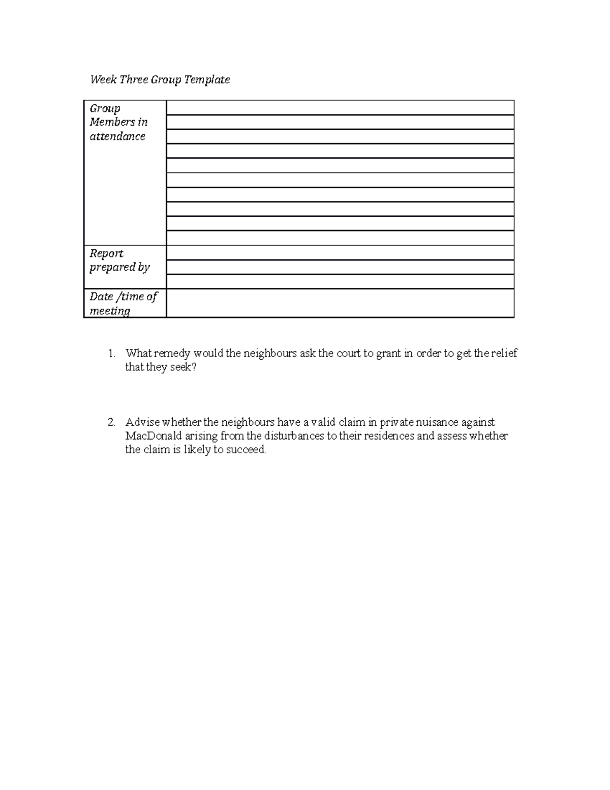 Week Three Group Template Week Three Group Template Group Members in