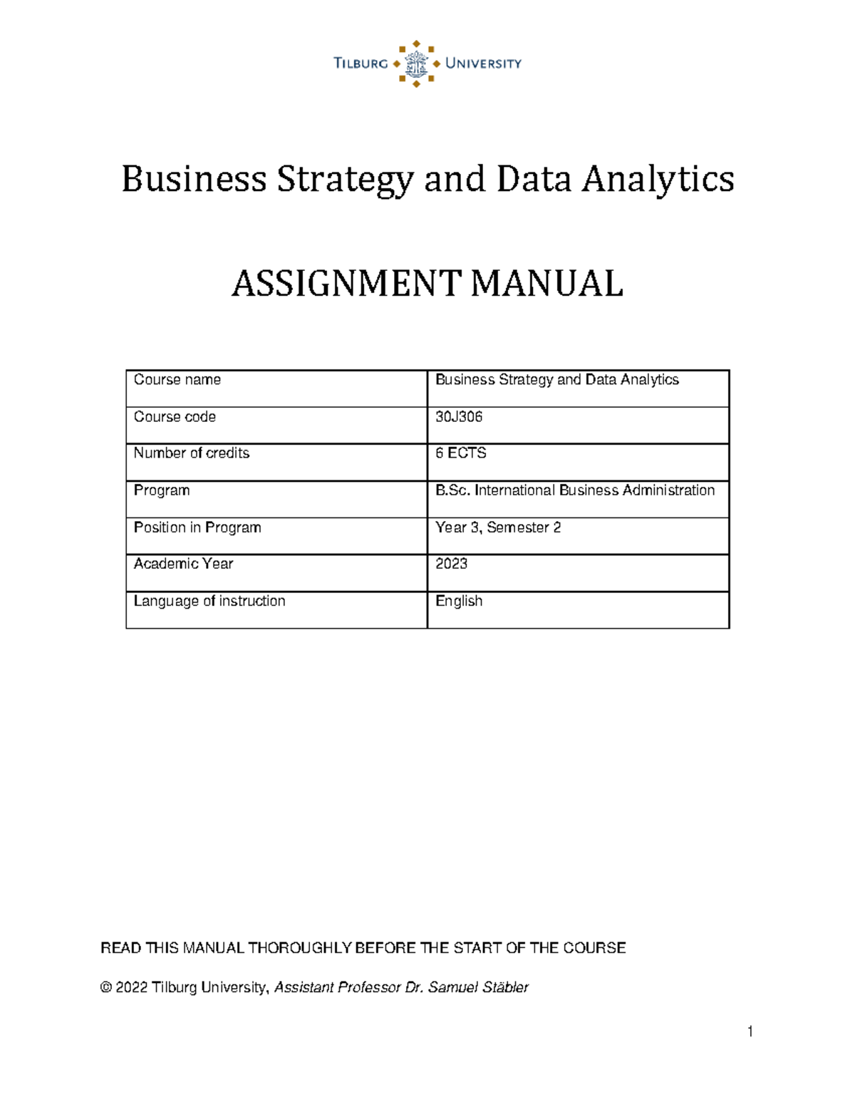 business data analytics assignment