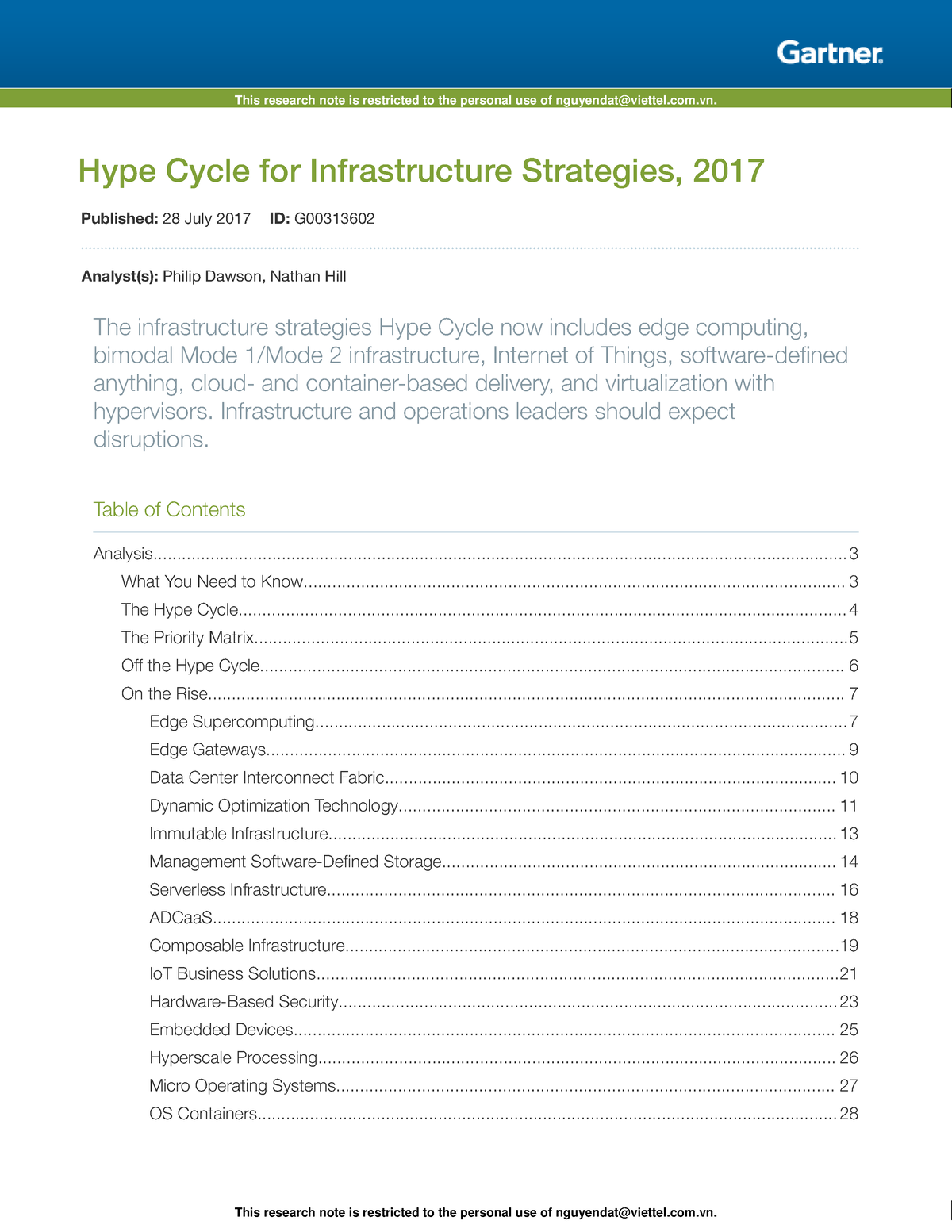Hype Cycle For Infrastructur G Analyst S Philip Dawson Nathan Hill The Infrastructure Studocu