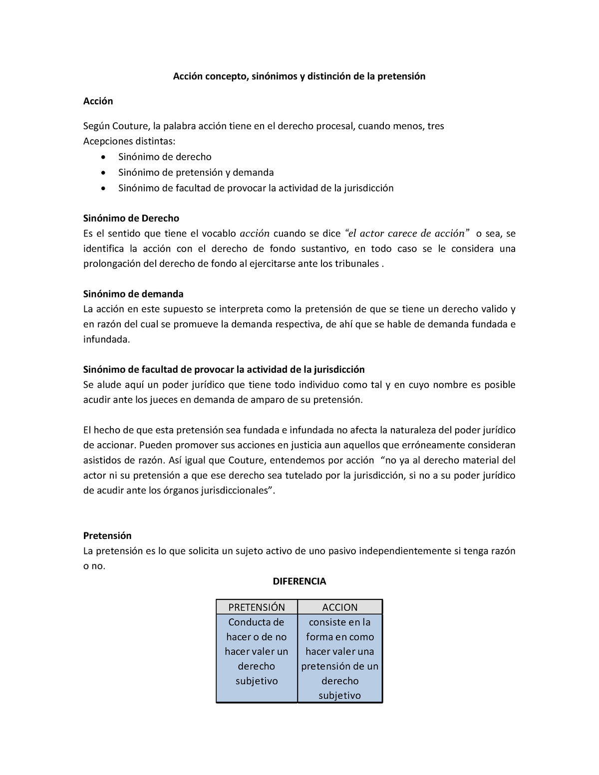 Concepto de Accion Acci n concepto sin nimos y distinci n de la