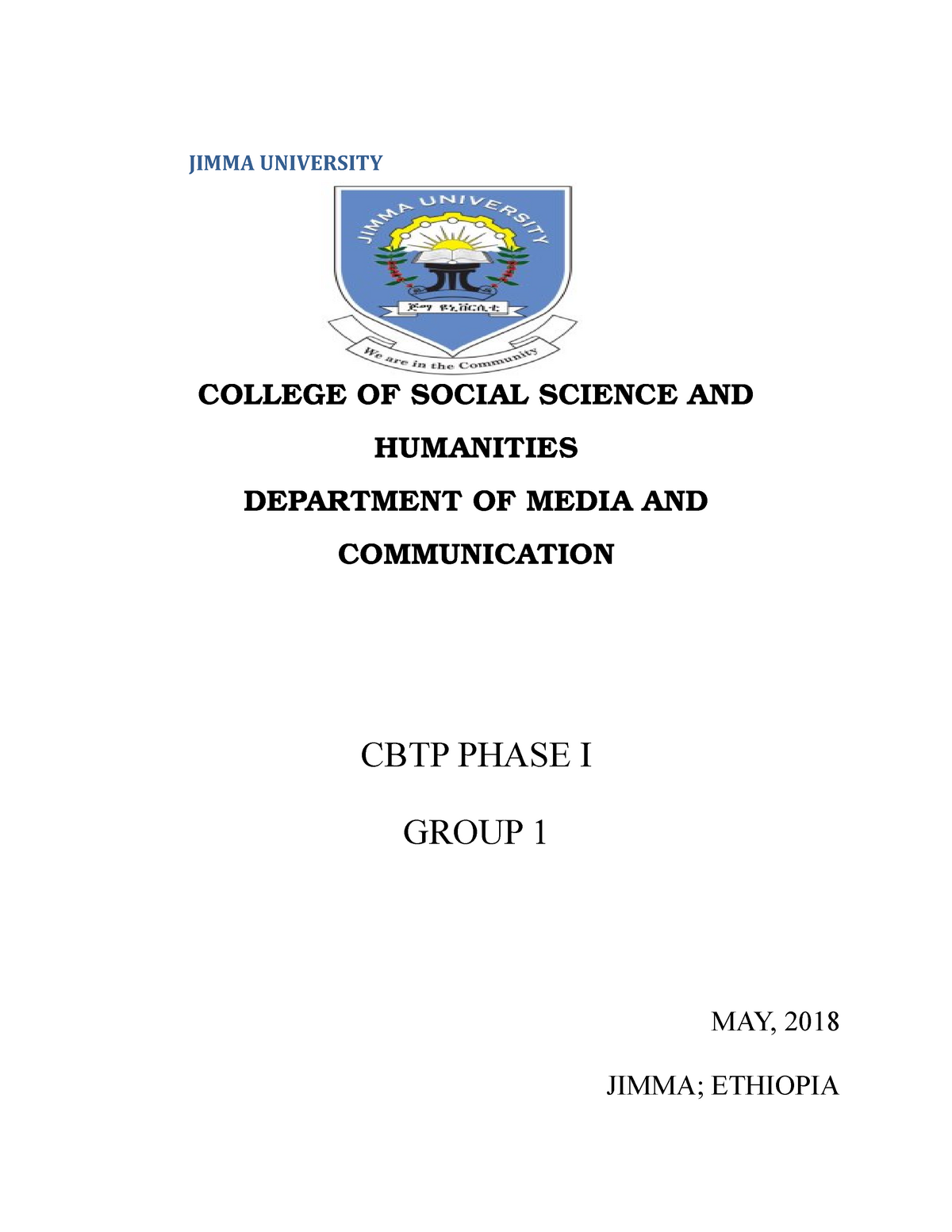 jimma university thesis format