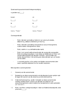 Contract Week 2 - Vaststellingsovereenkomst De Ondergetekenden ...