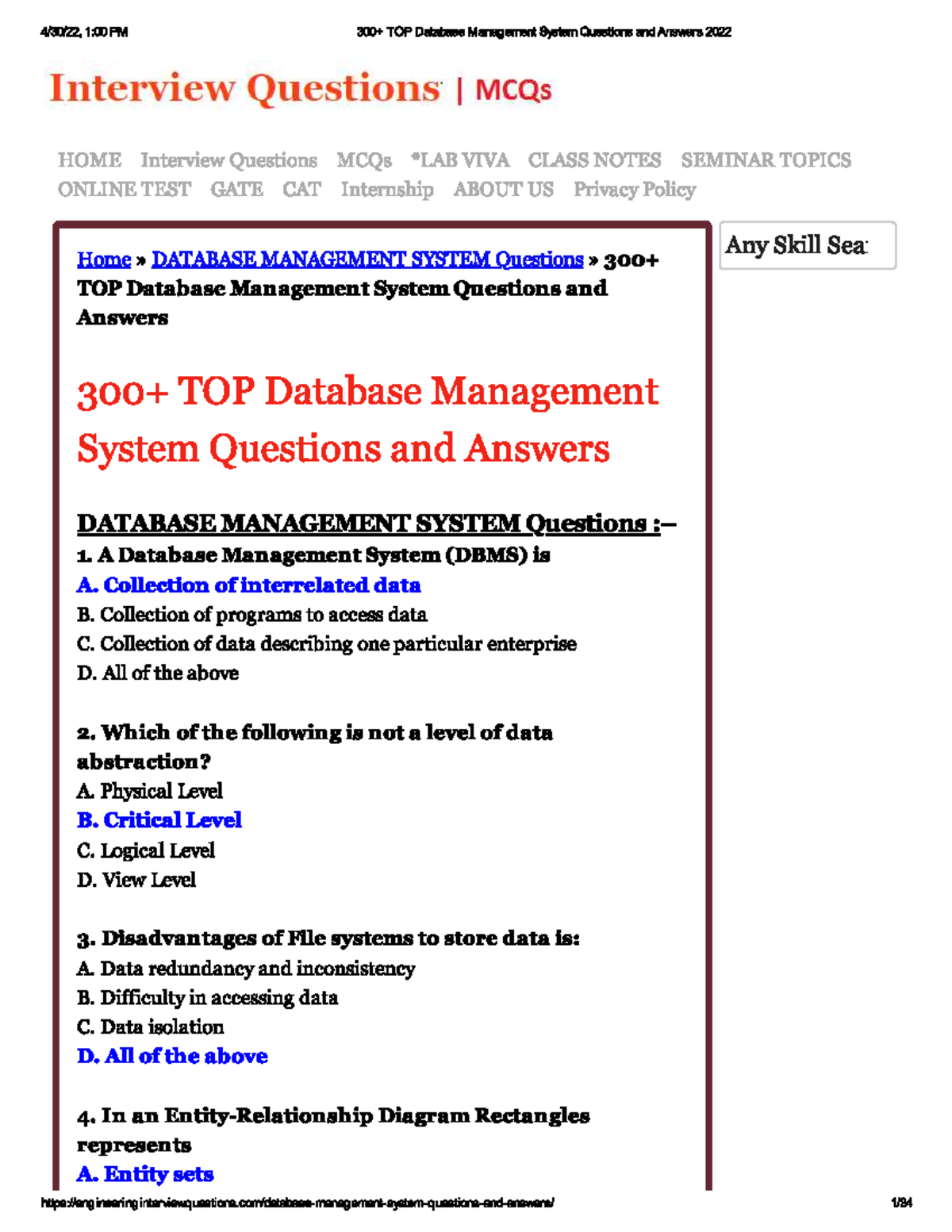 Database questions - Management information systems - Studocu