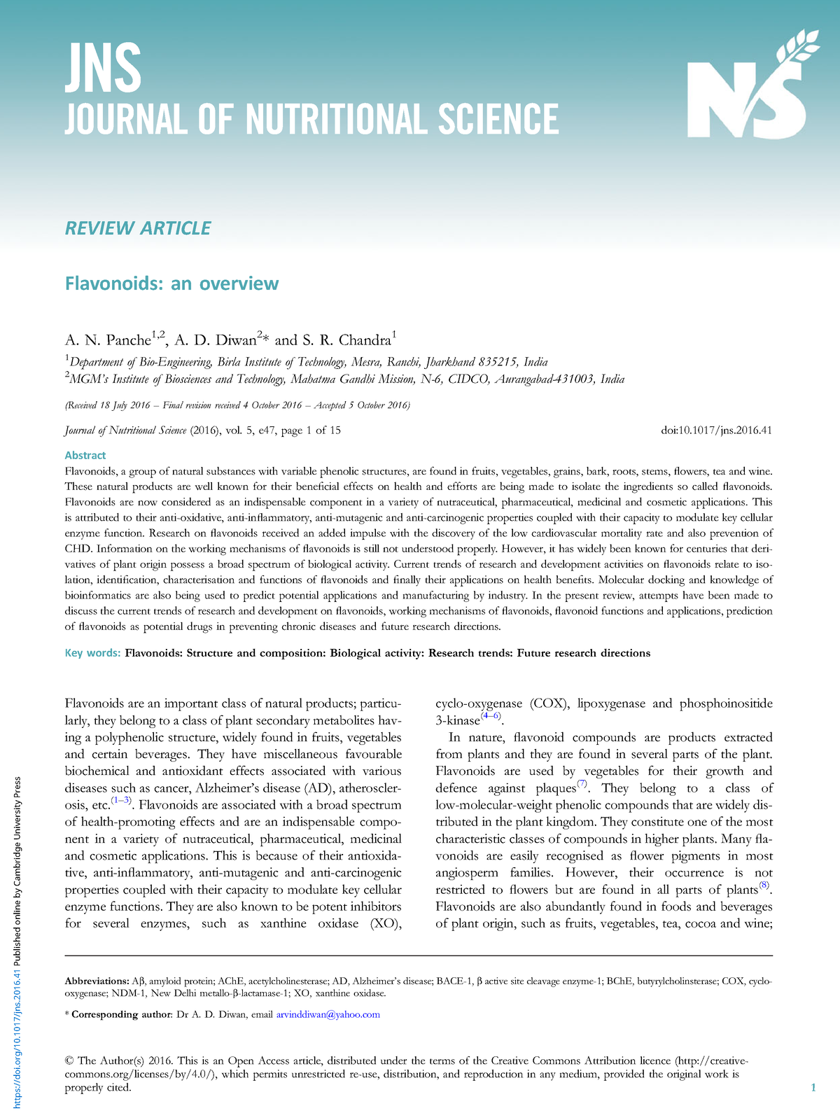 Flavonoids-an-overview - REVIEW ARTICLE Flavonoids: An Overview A. N ...