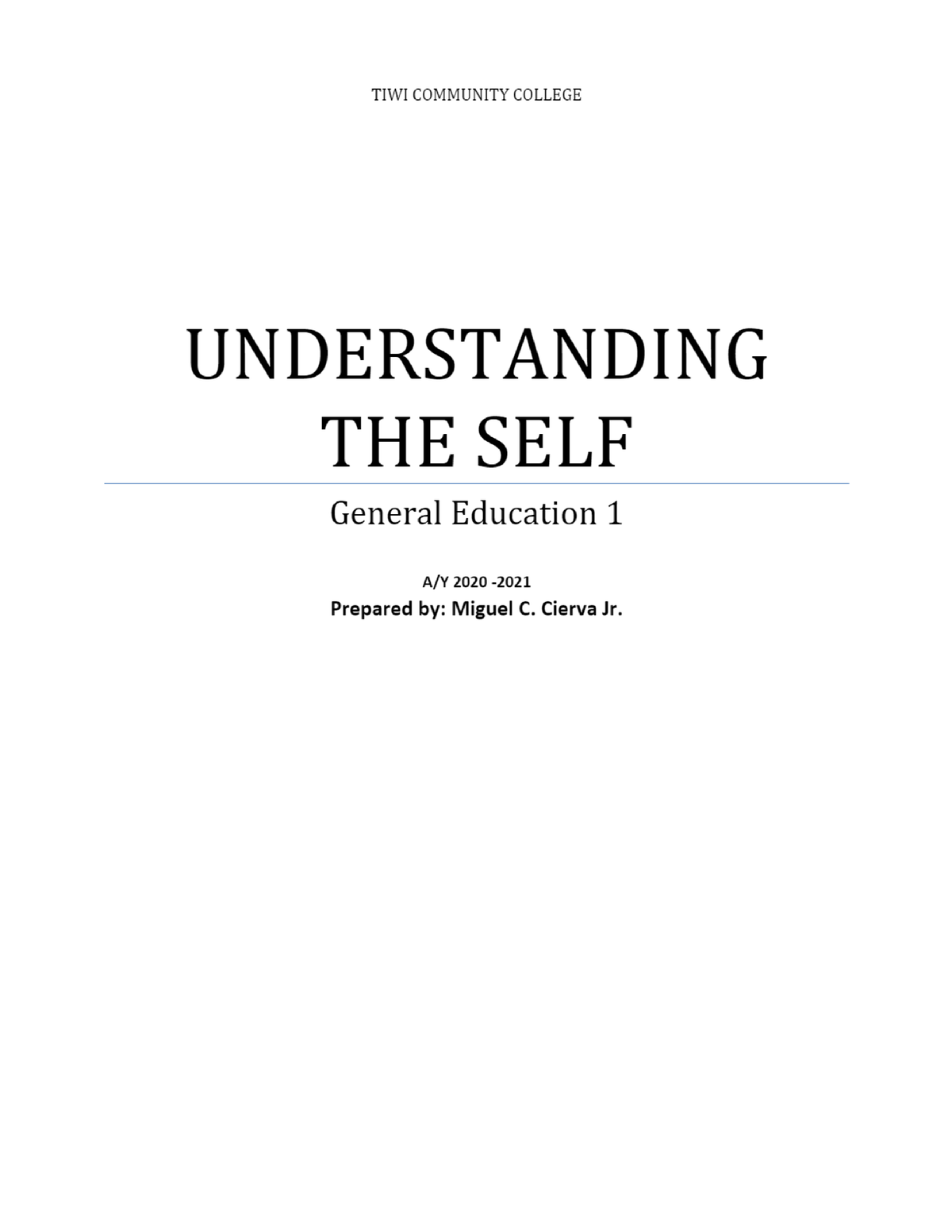 Understanding The Self - UTS - Studocu